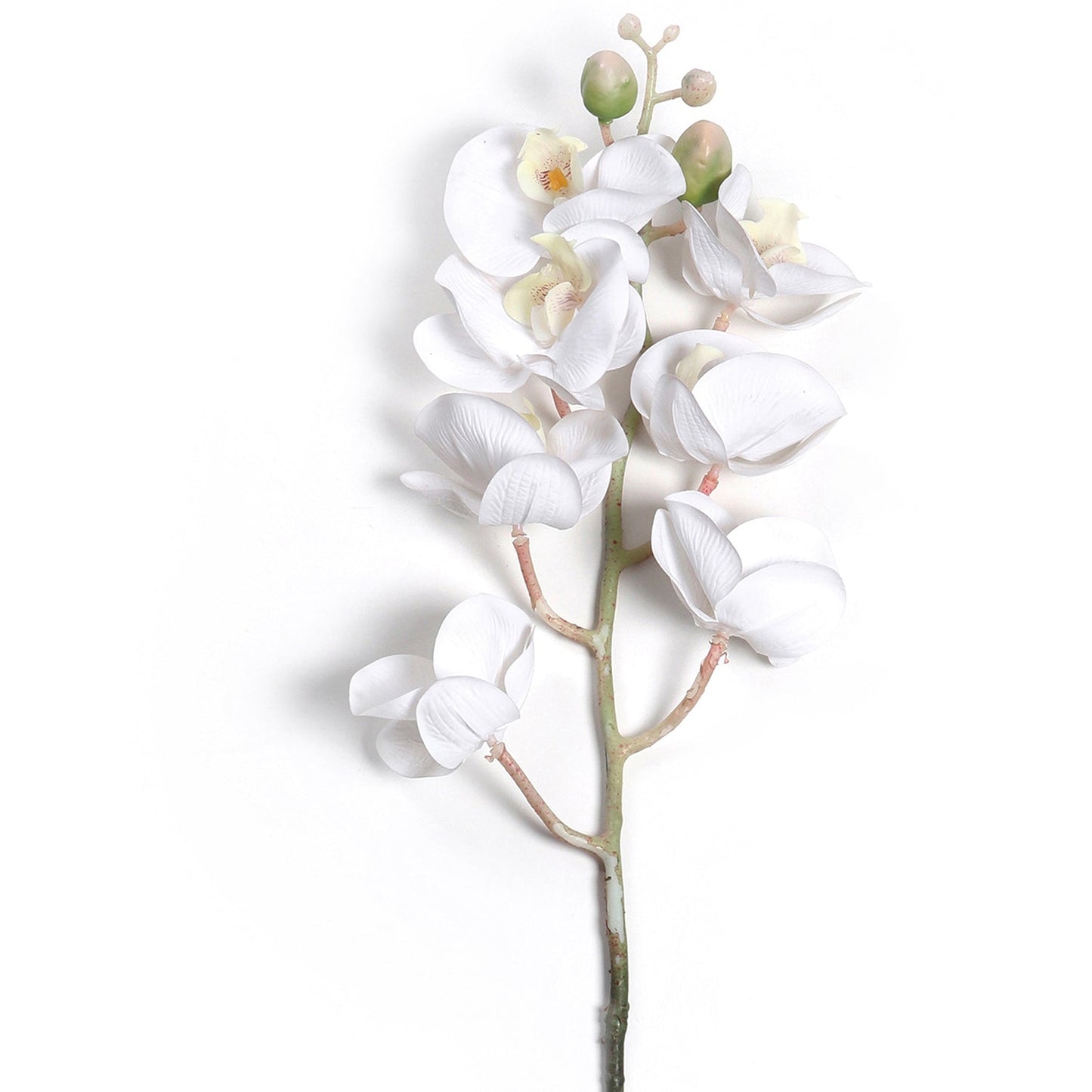 White Orchid Faux Flower Stem Single