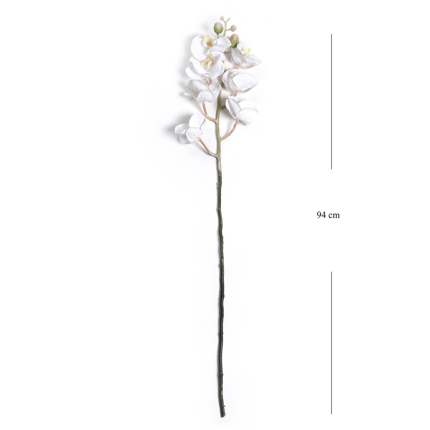 White Orchid Faux Flower Stem Single