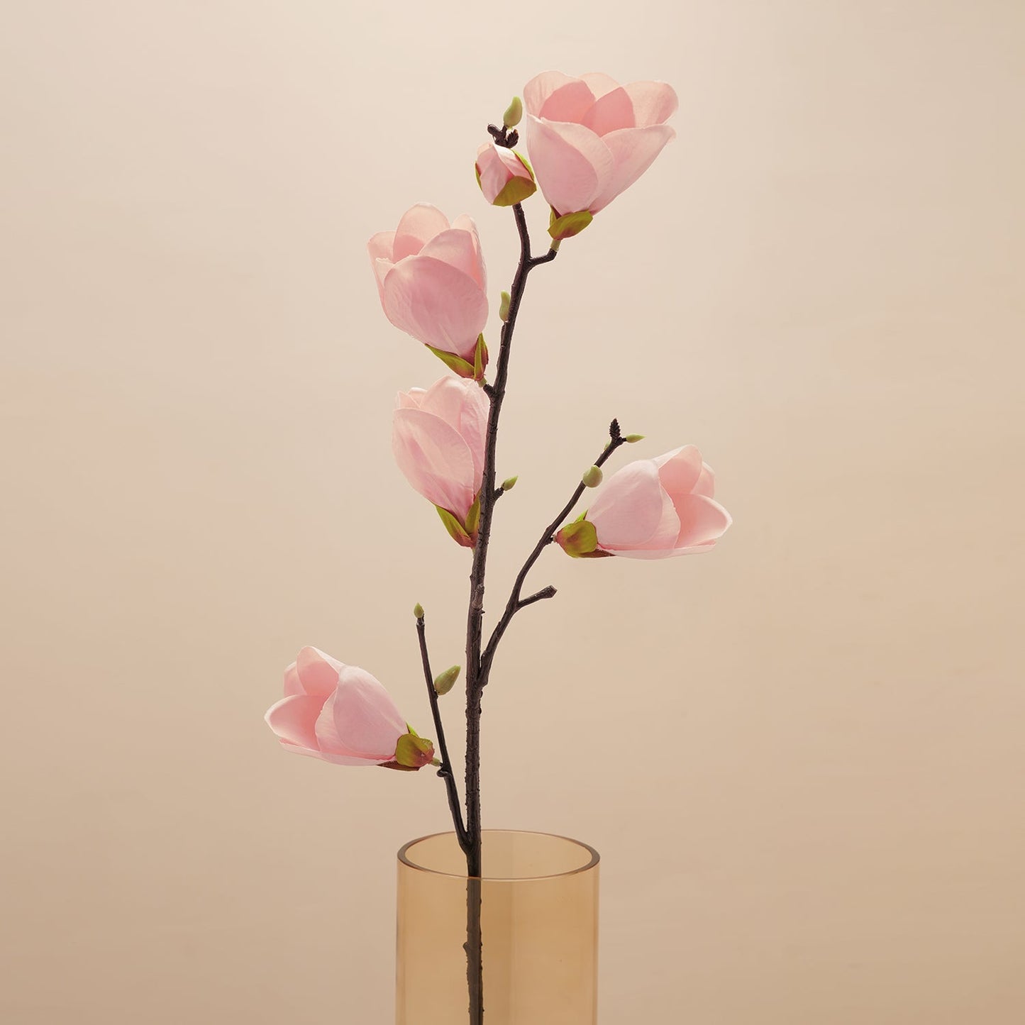 Pink Magnolia Faux Flower Stem - Single