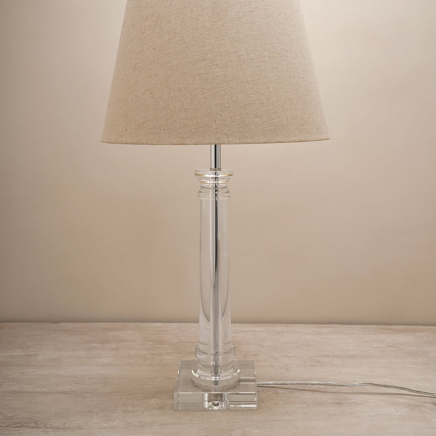 Clear Linear Crystal Table Lamp - Large (without shade)