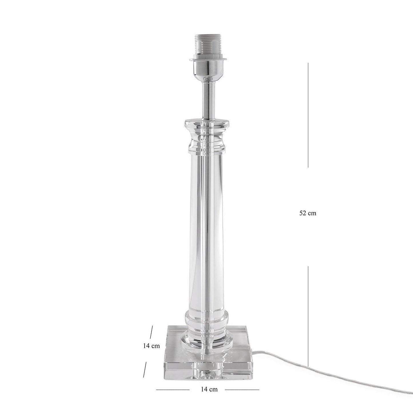Clear Linear Crystal Table Lamp - Large (without shade)