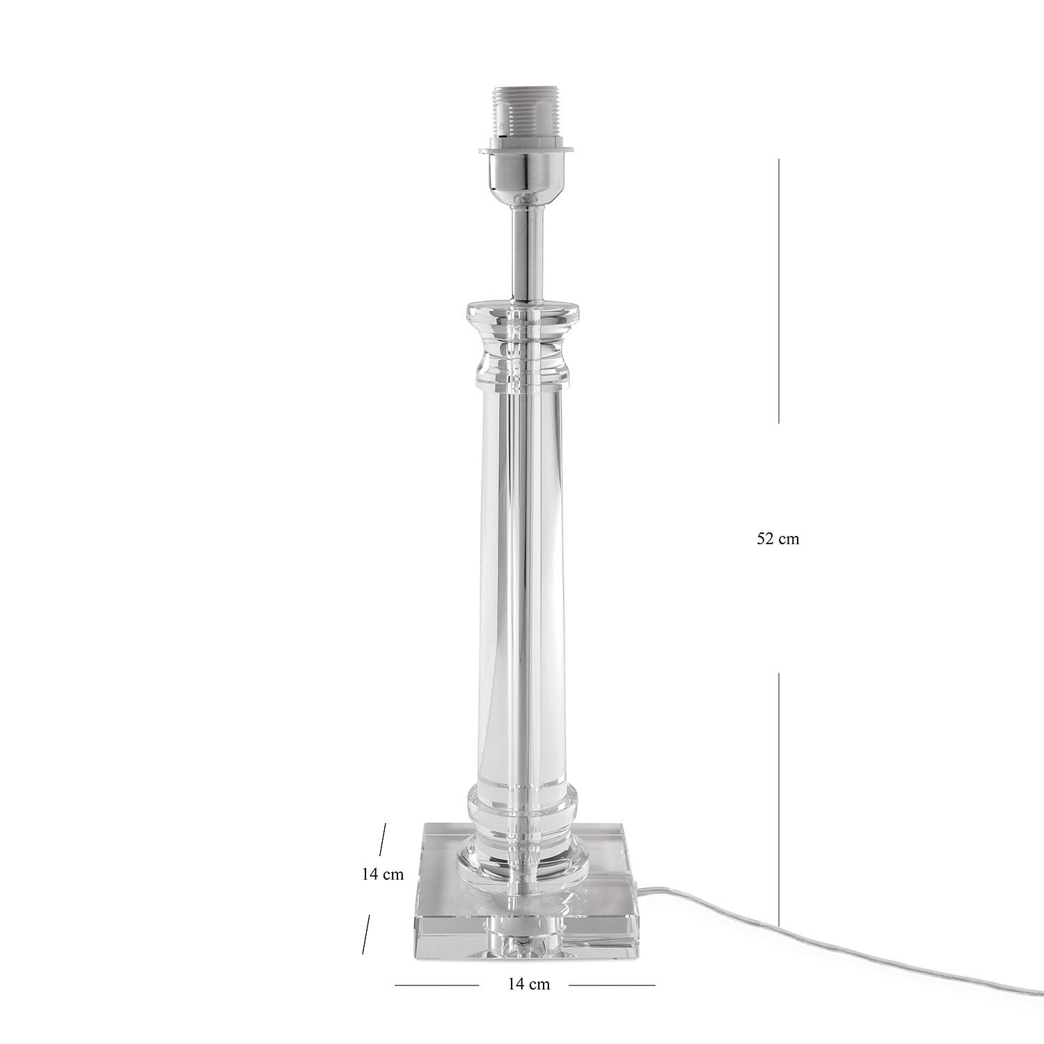 Clear Linear Crystal Table Lamp - Large (without shade)