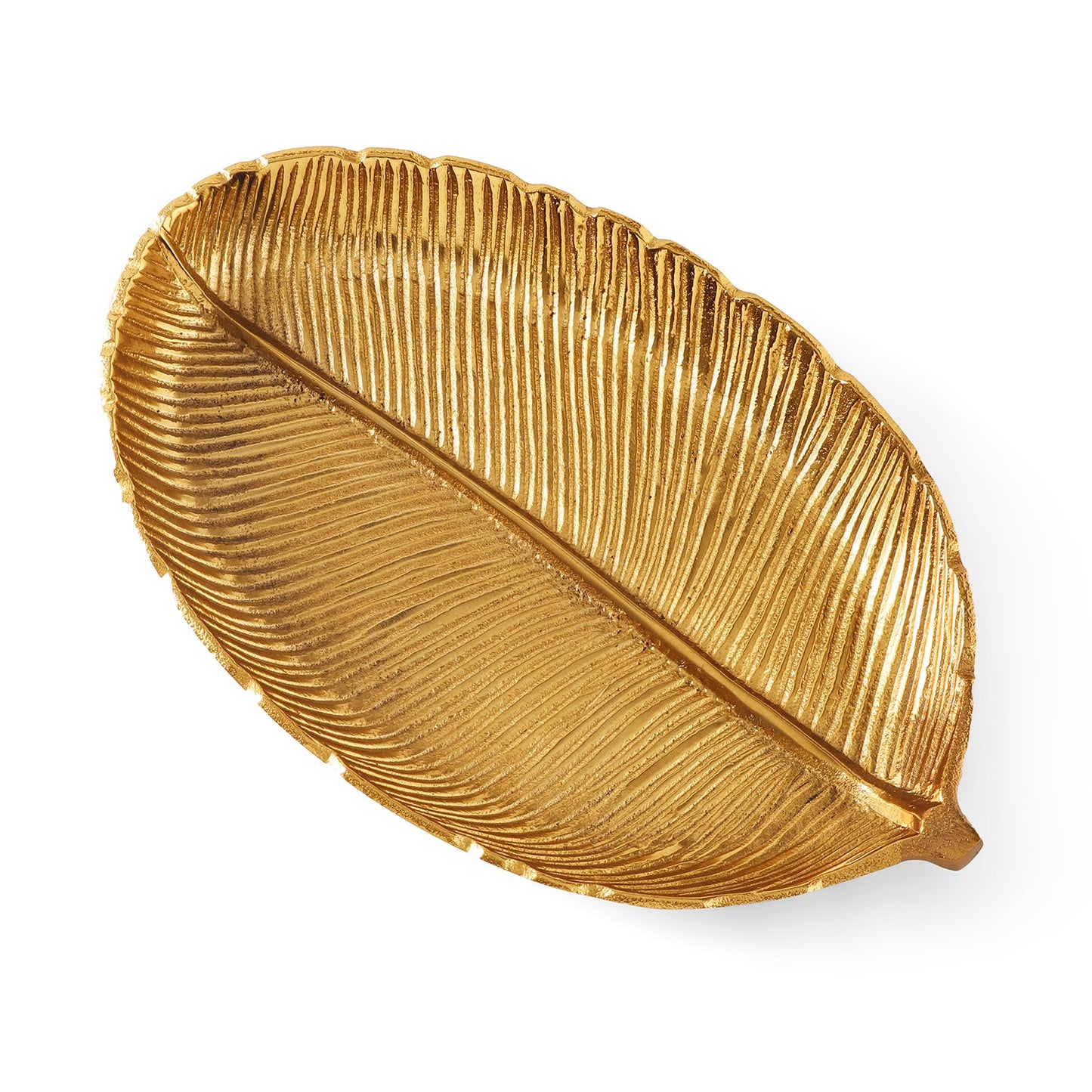 Gold Florence Leaf Shaped Platter