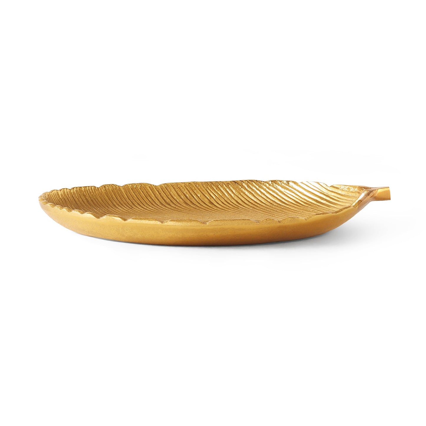 Gold Florence Leaf Shaped Platter