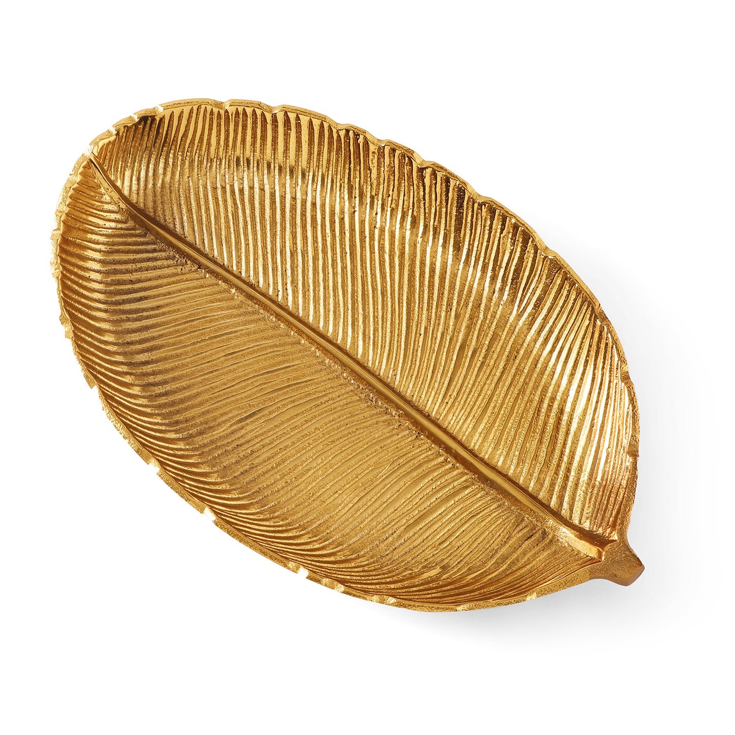 Gold Florence Leaf Shaped Platter - Large