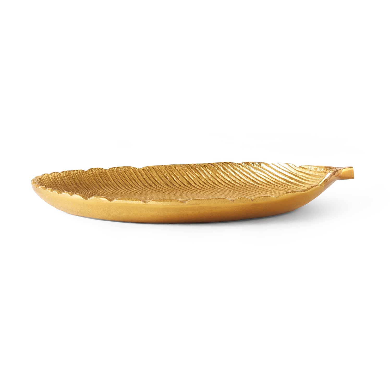 Gold Florence Leaf Shaped Platter - Large