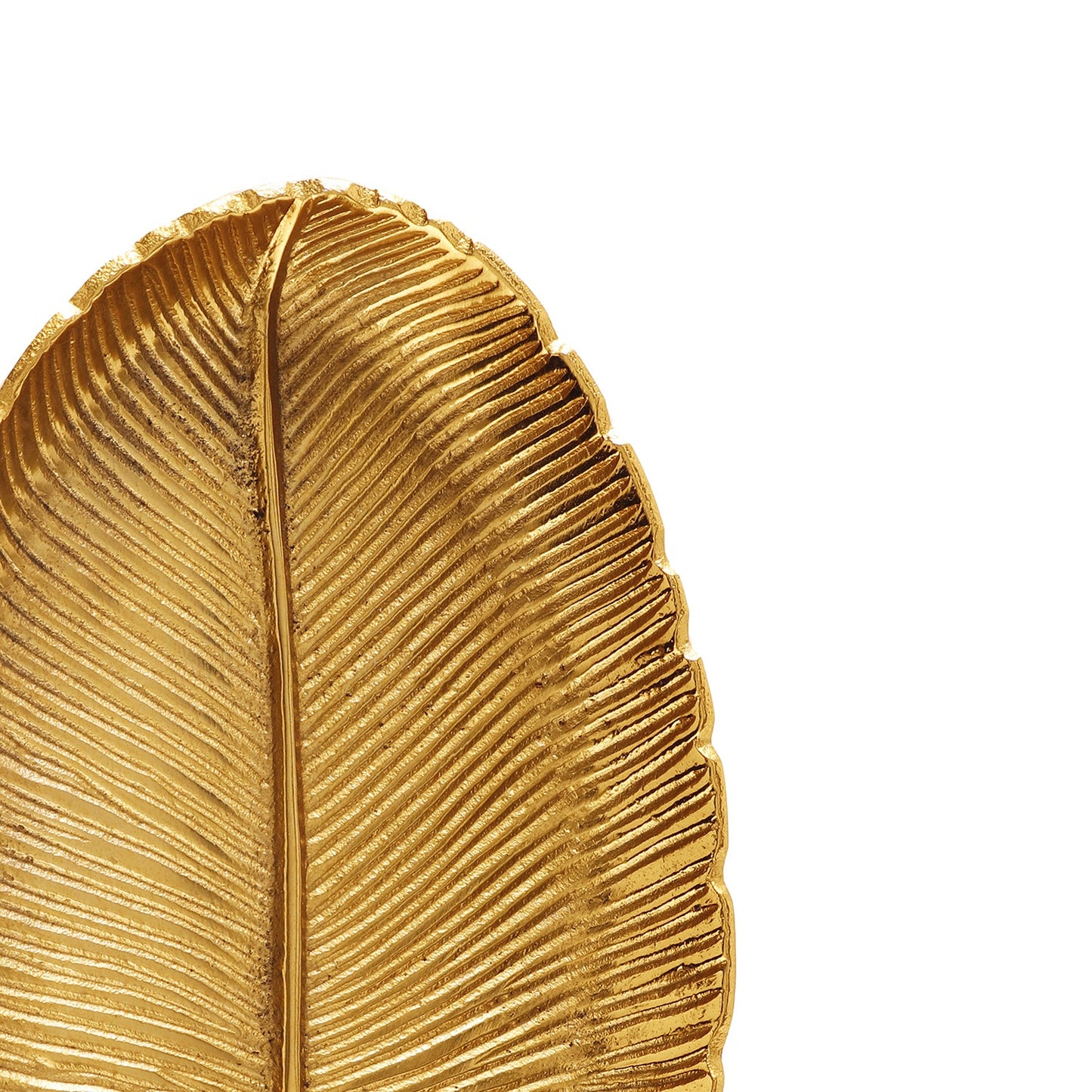 Gold Florence Leaf Shaped Platter - Large
