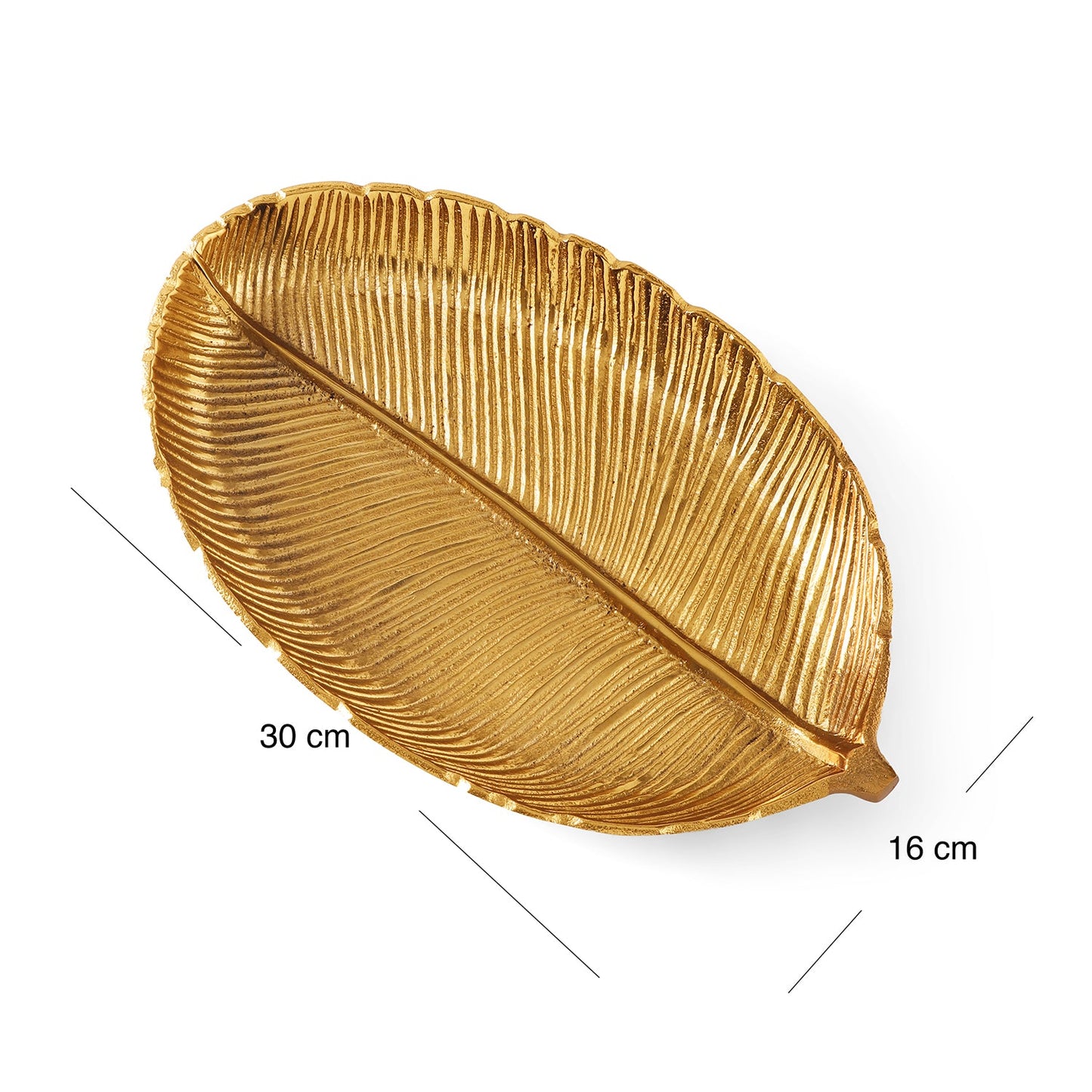 Gold Florence Leaf Shaped Platter - Large