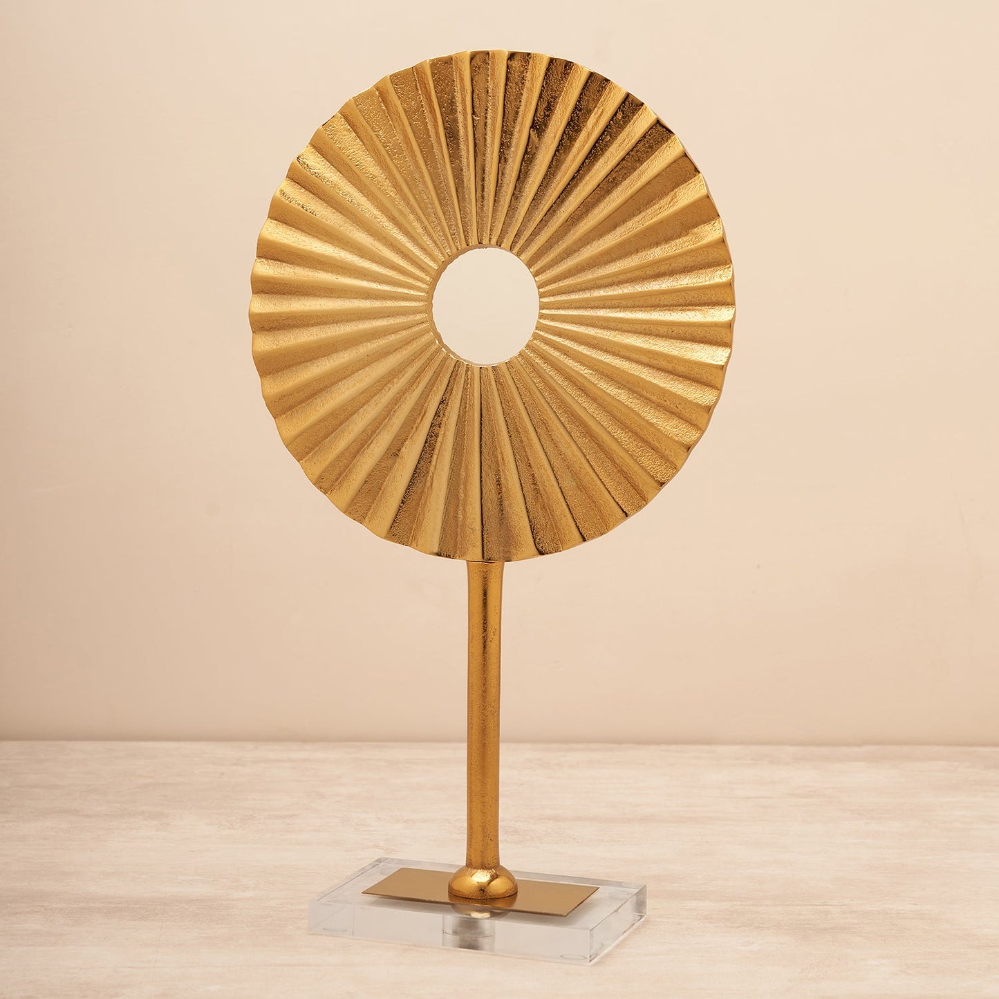 Large Gold Lotus Leaf Stand