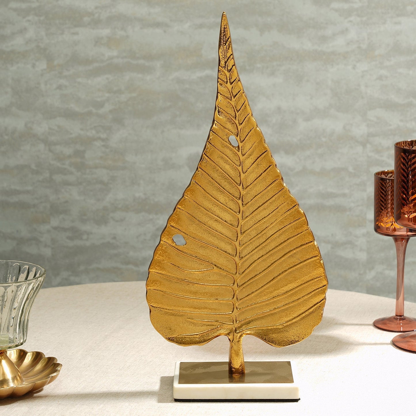 Gold Metal Leaf Stand