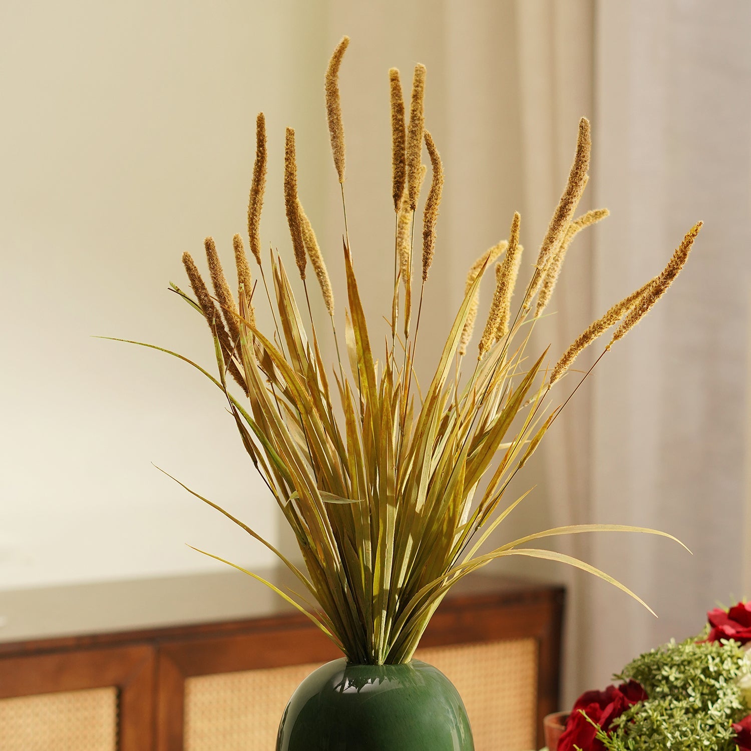 Brown Dry Bristlegrass Herb Artificial Stem - Single