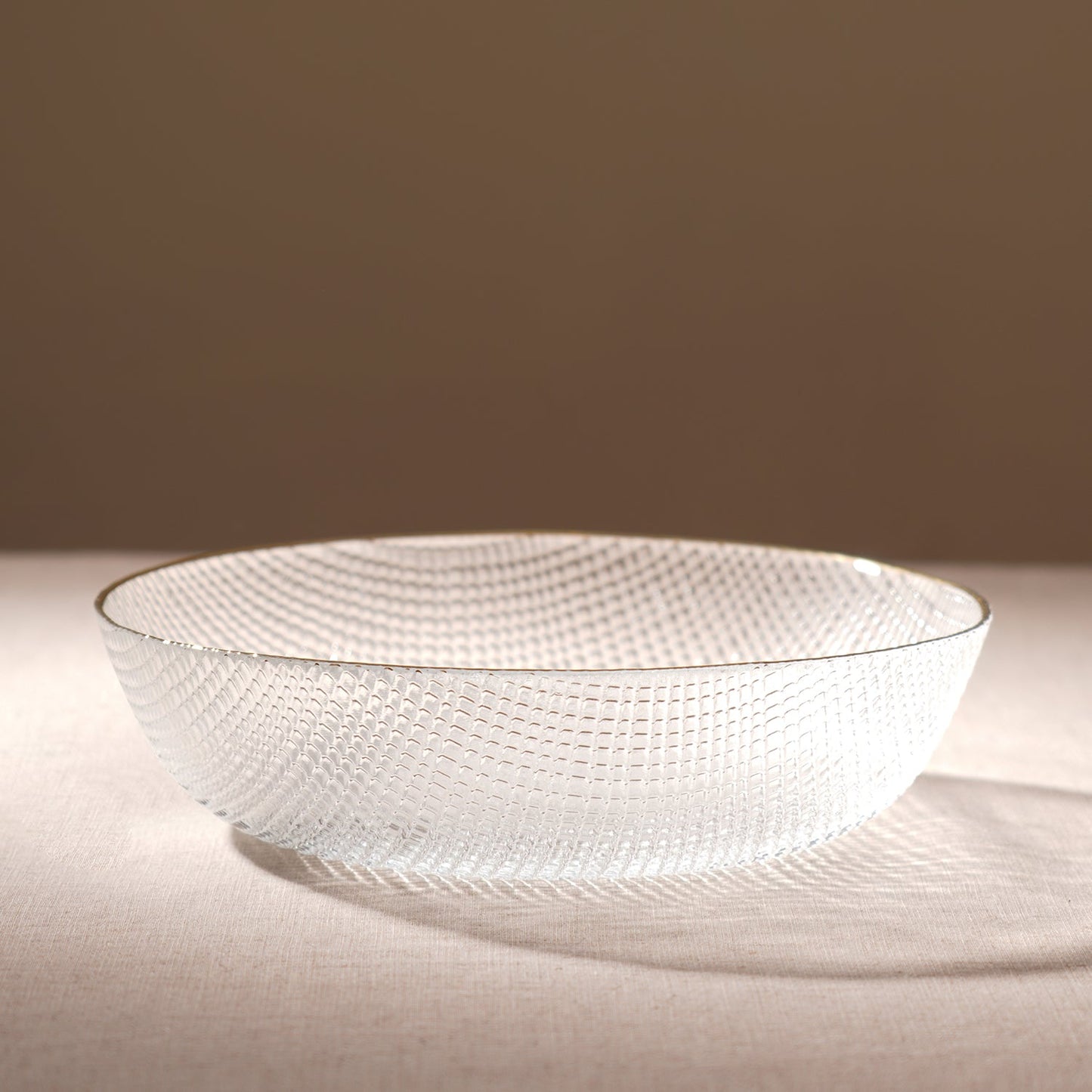 Clear Fizz Textured Glass Serving Bowl