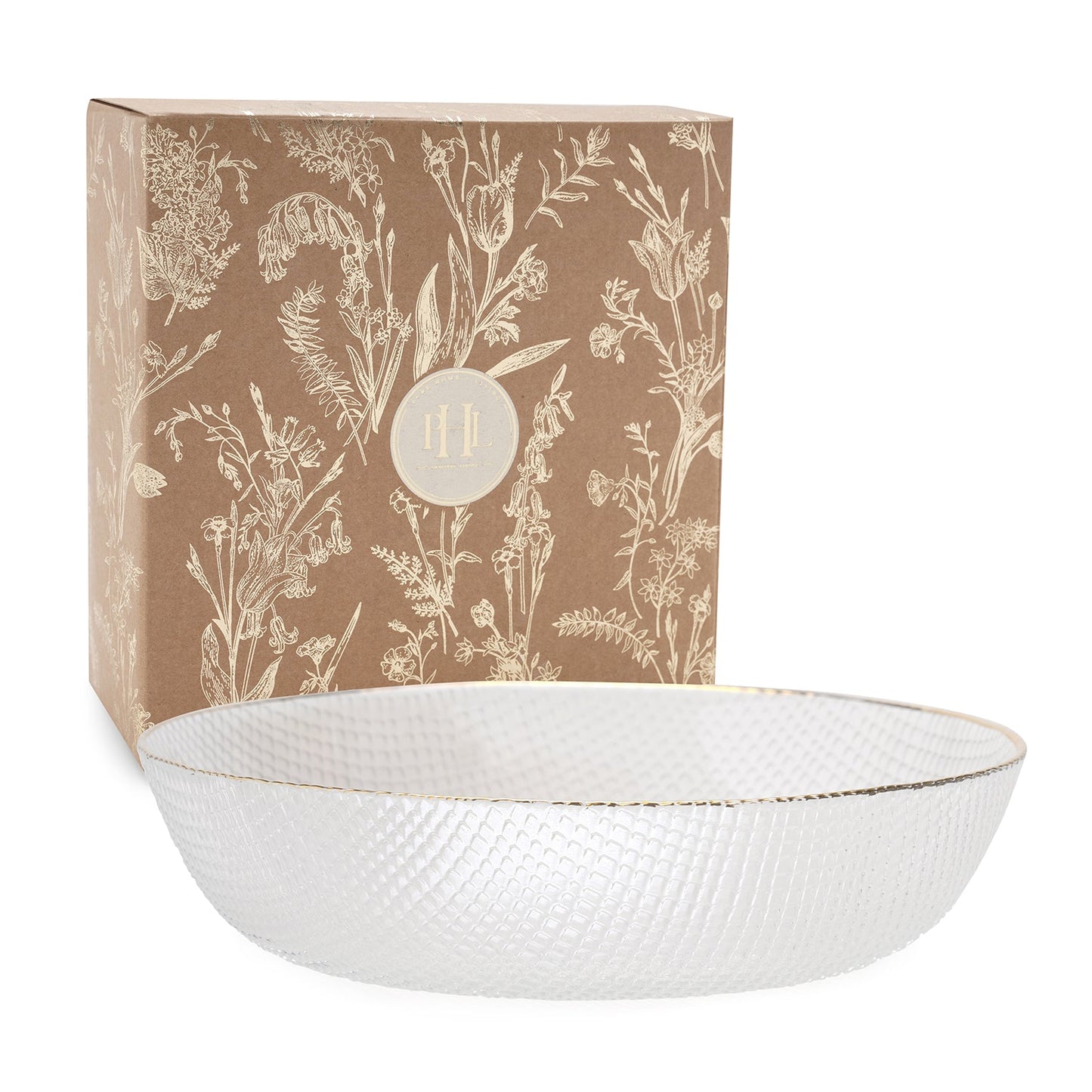 Clear Fizz Textured Glass Serving Bowl
