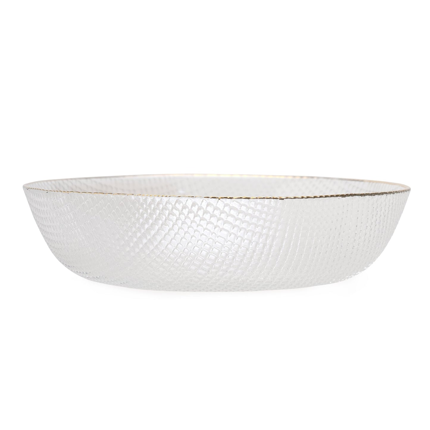 Clear Fizz Textured Glass Serving Bowl