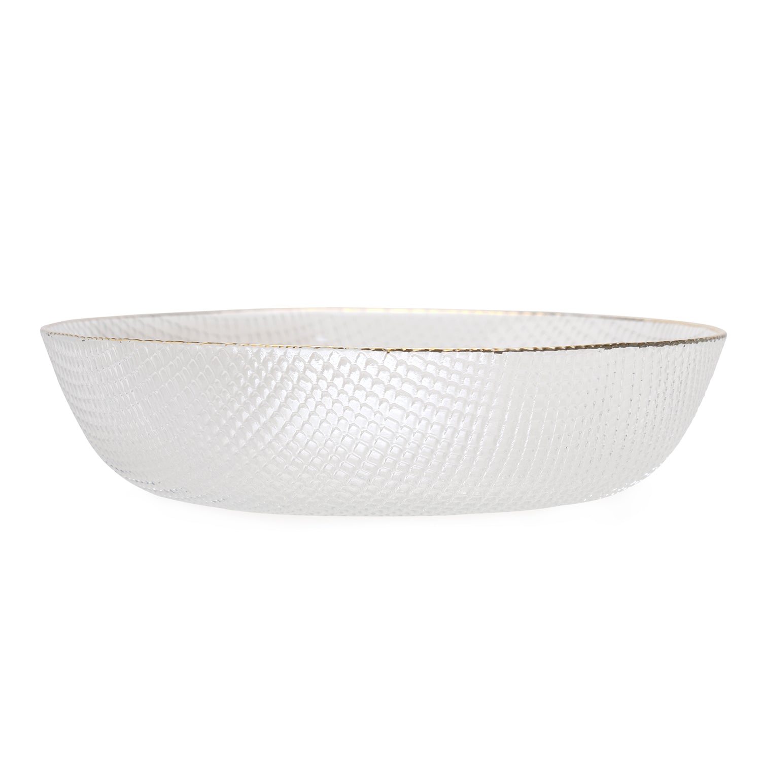 Clear Fizz Textured Glass Serving Bowl
