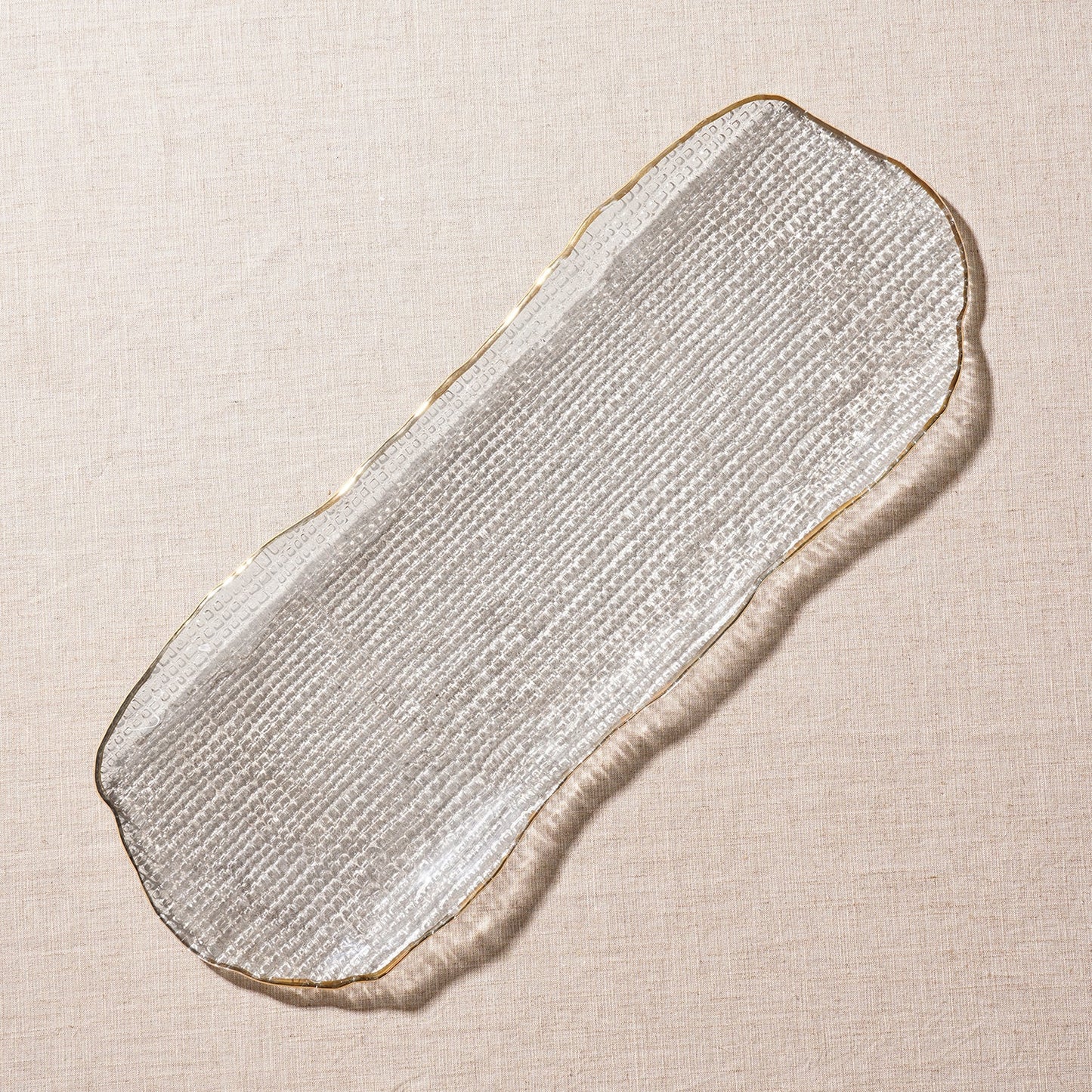 Clear Fizz Textured Glass Rectangular Tray