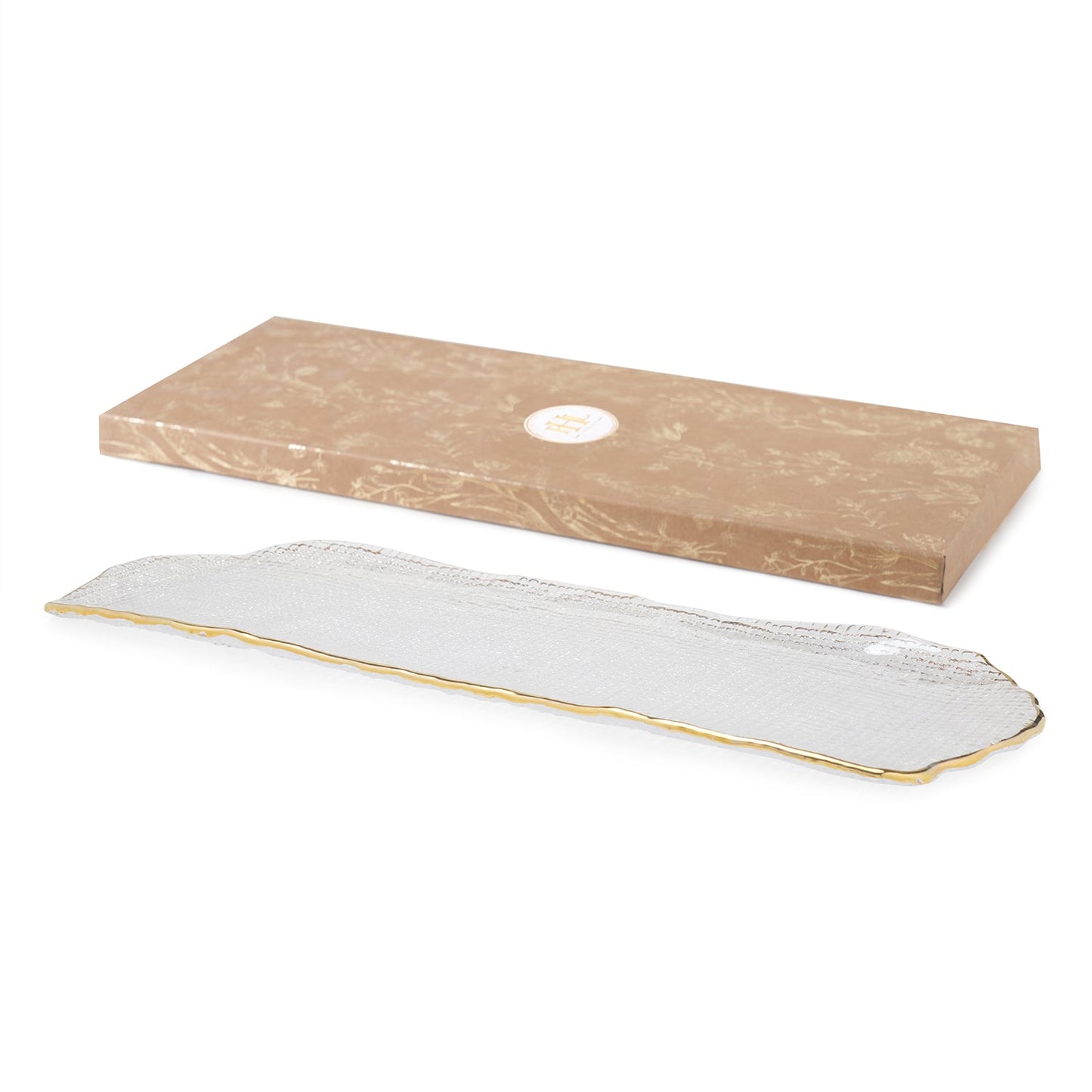 Clear Fizz Textured Glass Rectangular Tray