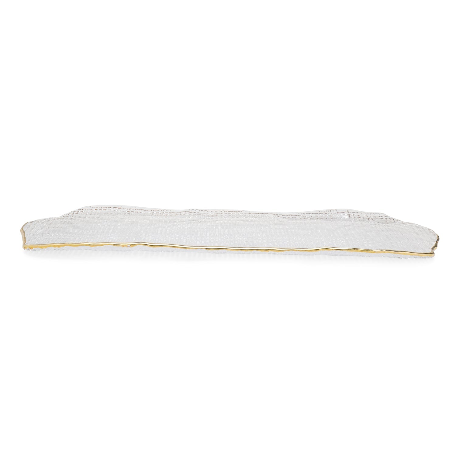 Clear Fizz Textured Glass Rectangular Tray