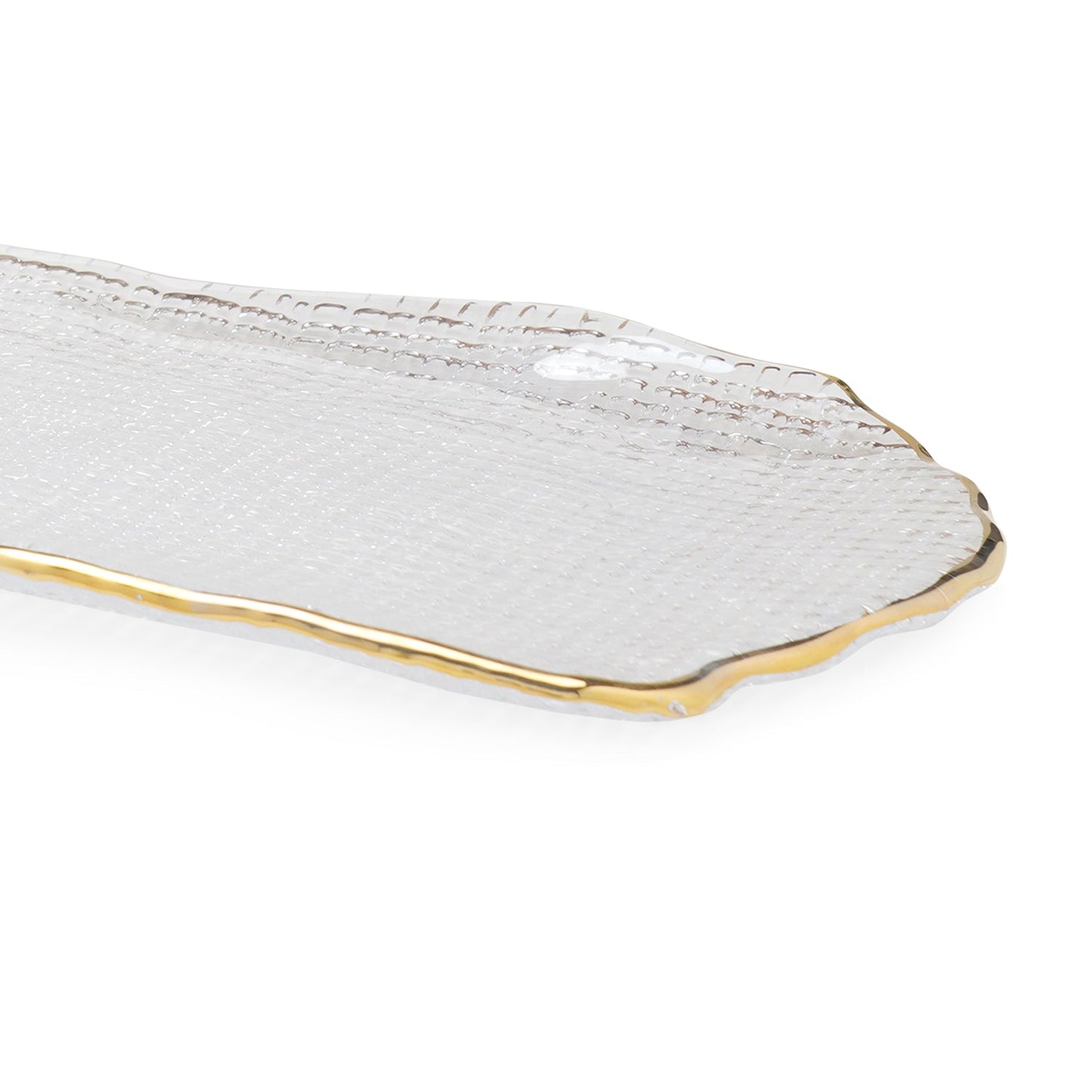 Clear Fizz Textured Glass Rectangular Tray