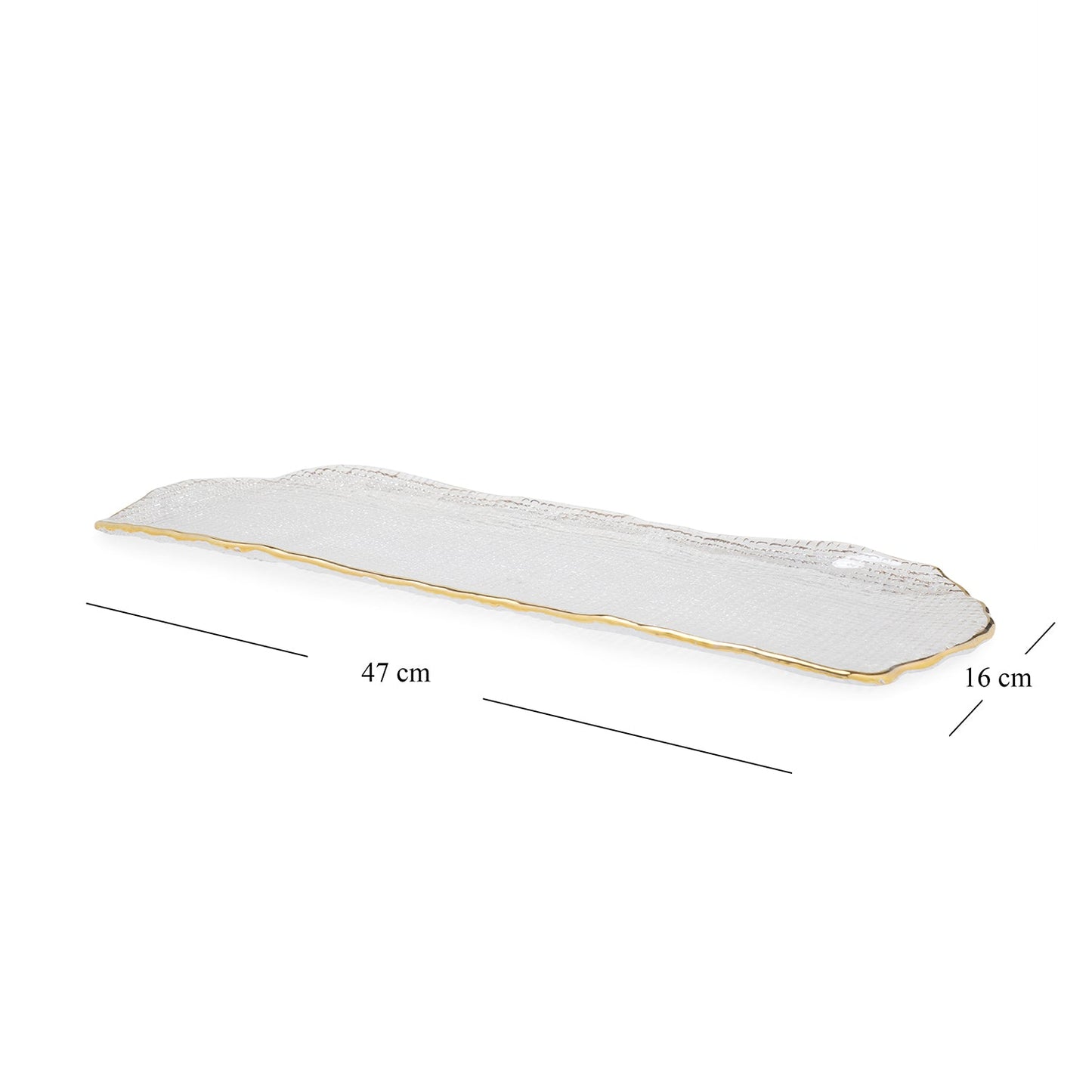 Clear Fizz Textured Glass Rectangular Tray