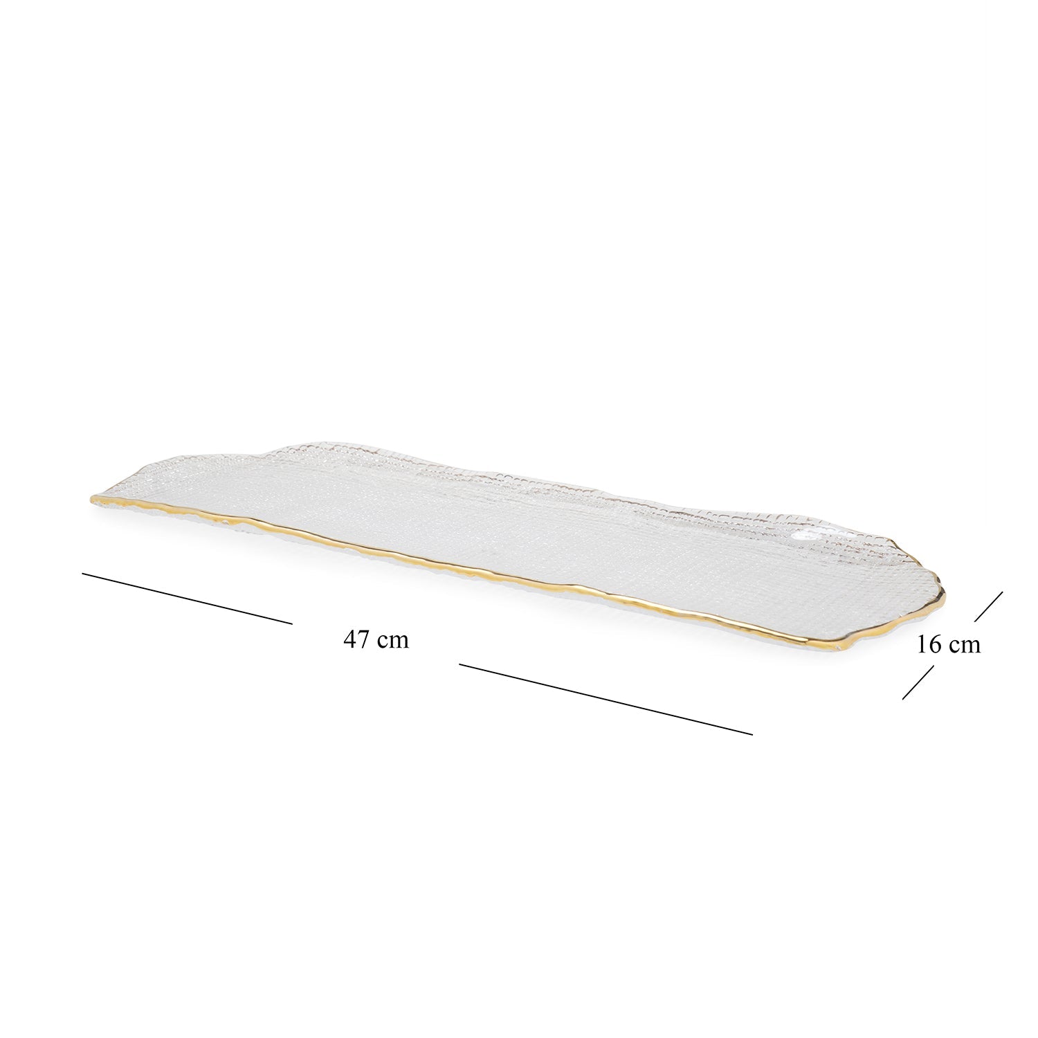 Clear Fizz Textured Glass Rectangular Tray