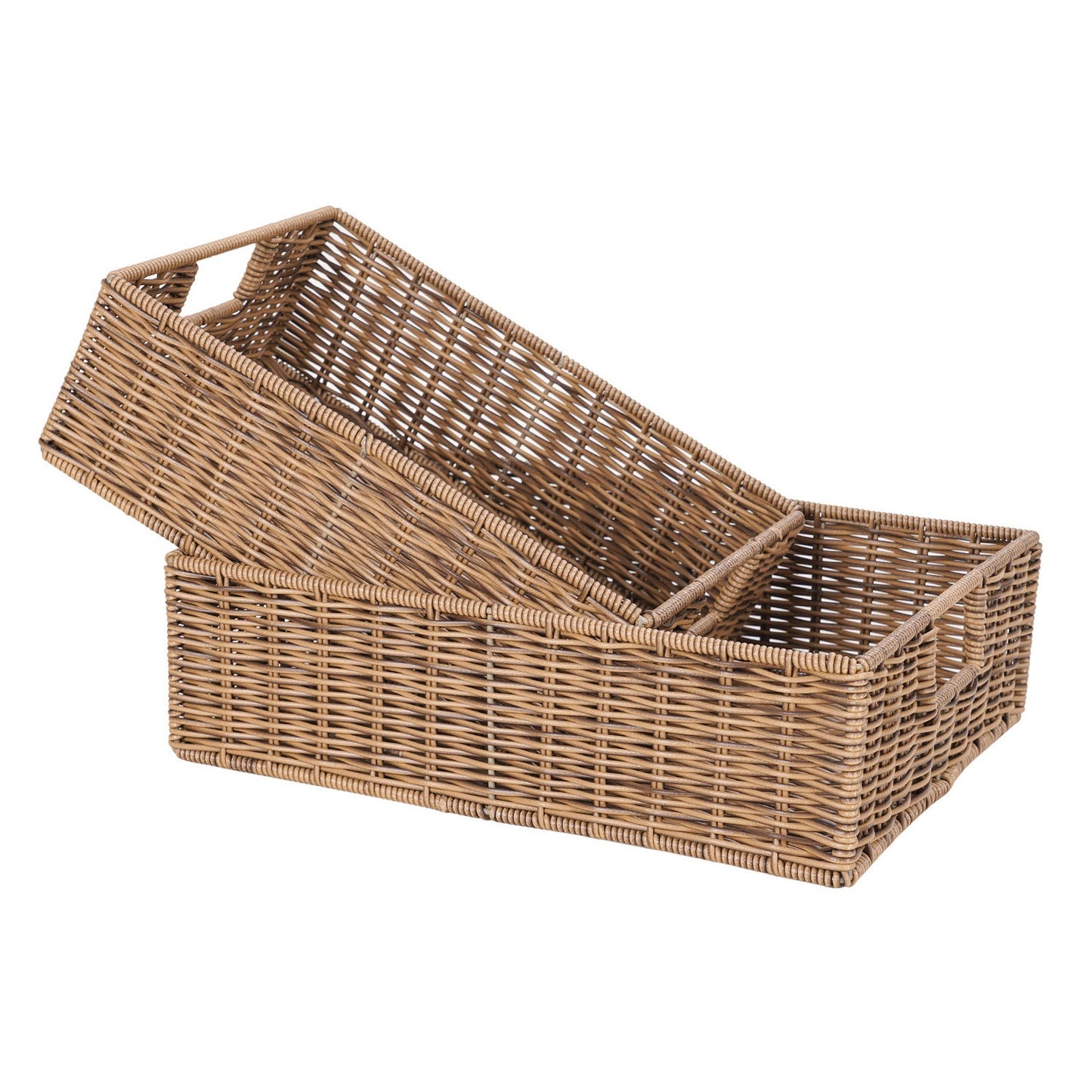 Set of 2: Big Natural Heather Wicker Baskets