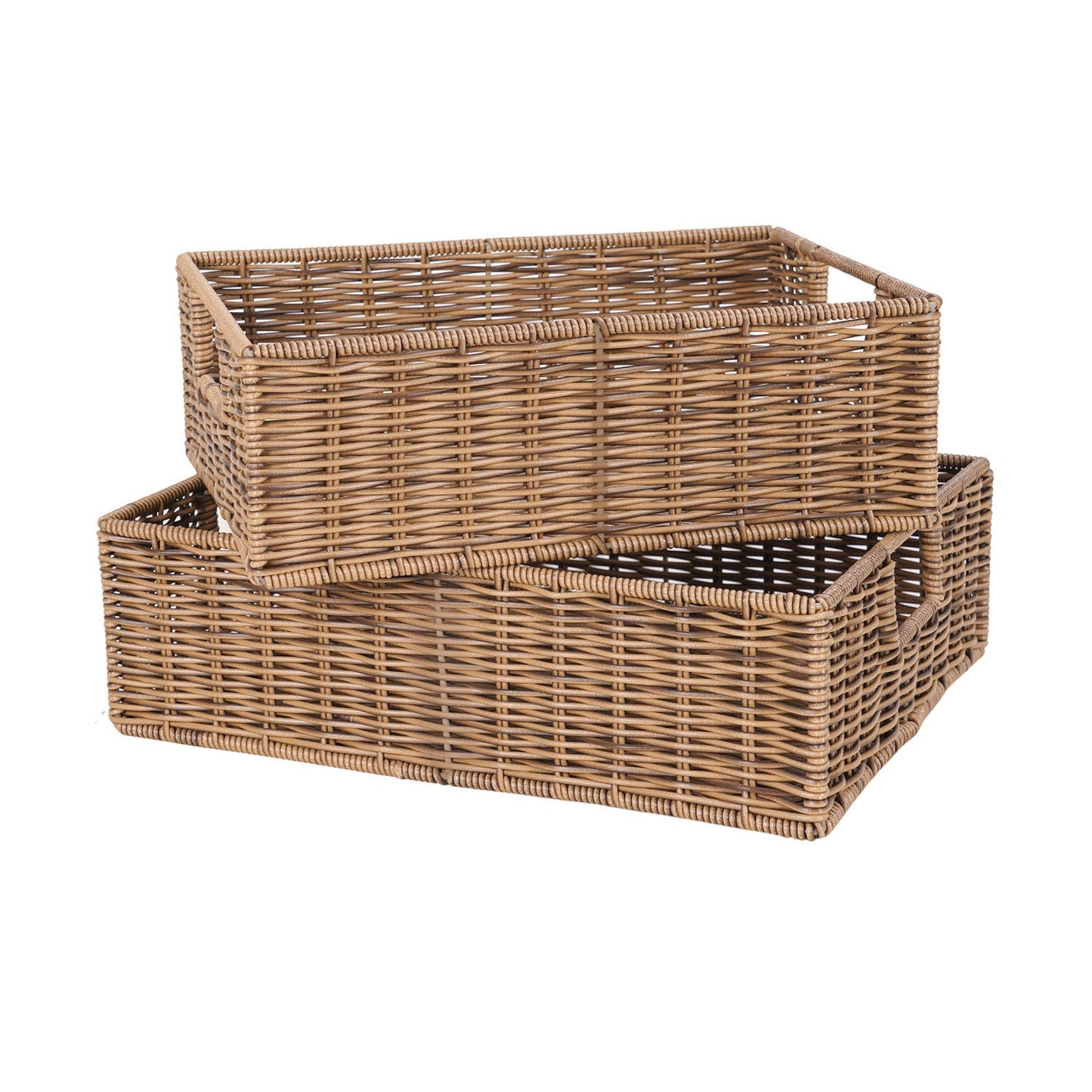 Set of 2: Big Natural Heather Wicker Baskets