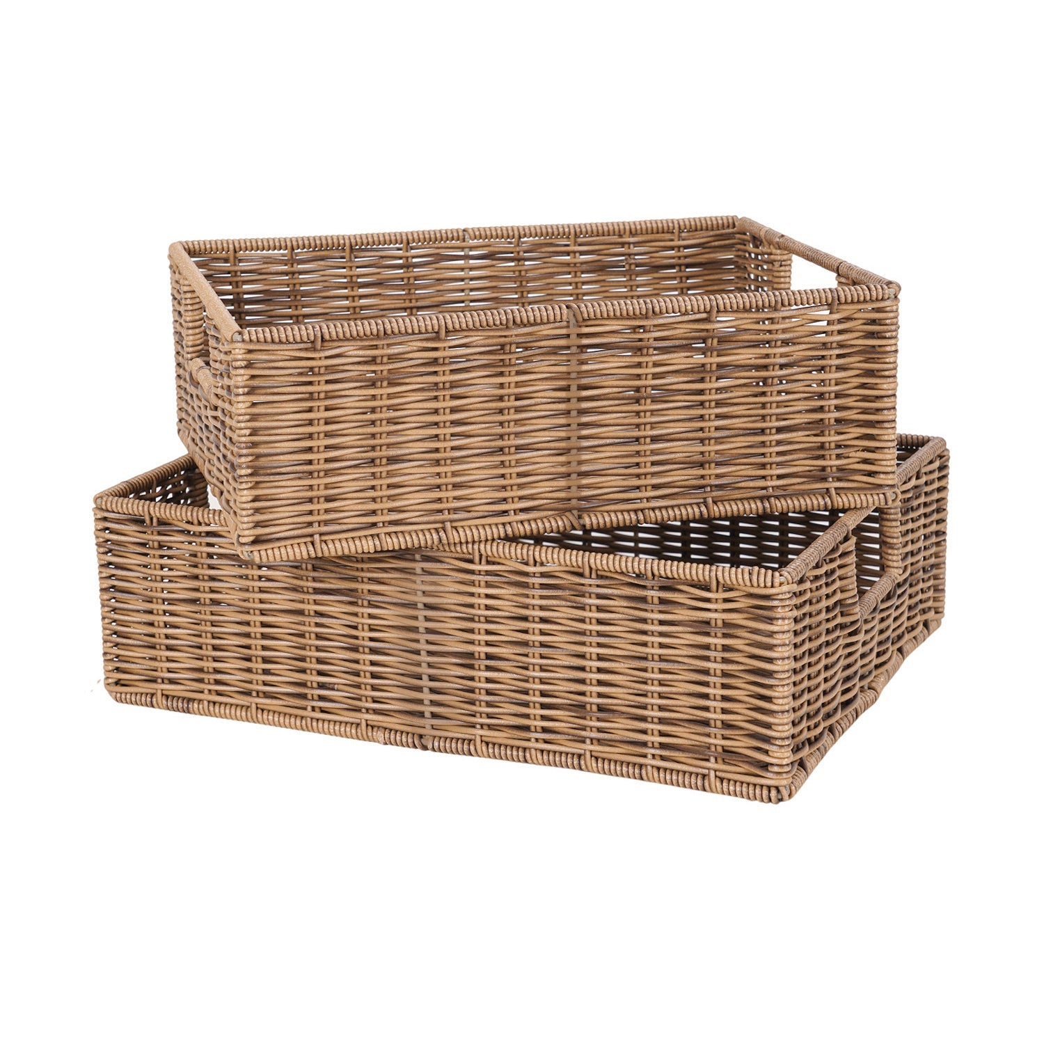 Set of 2: Big Natural Heather Wicker Baskets