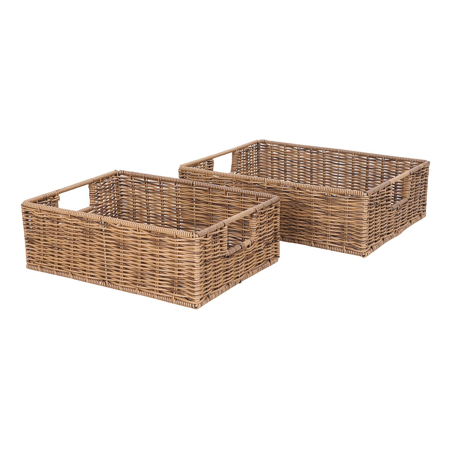Set of 2: Big Natural Heather Wicker Baskets