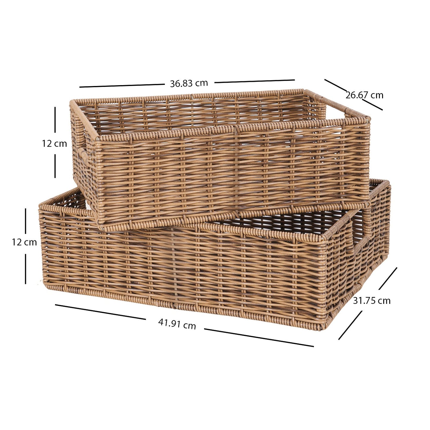 Set of 2: Big Natural Heather Wicker Baskets