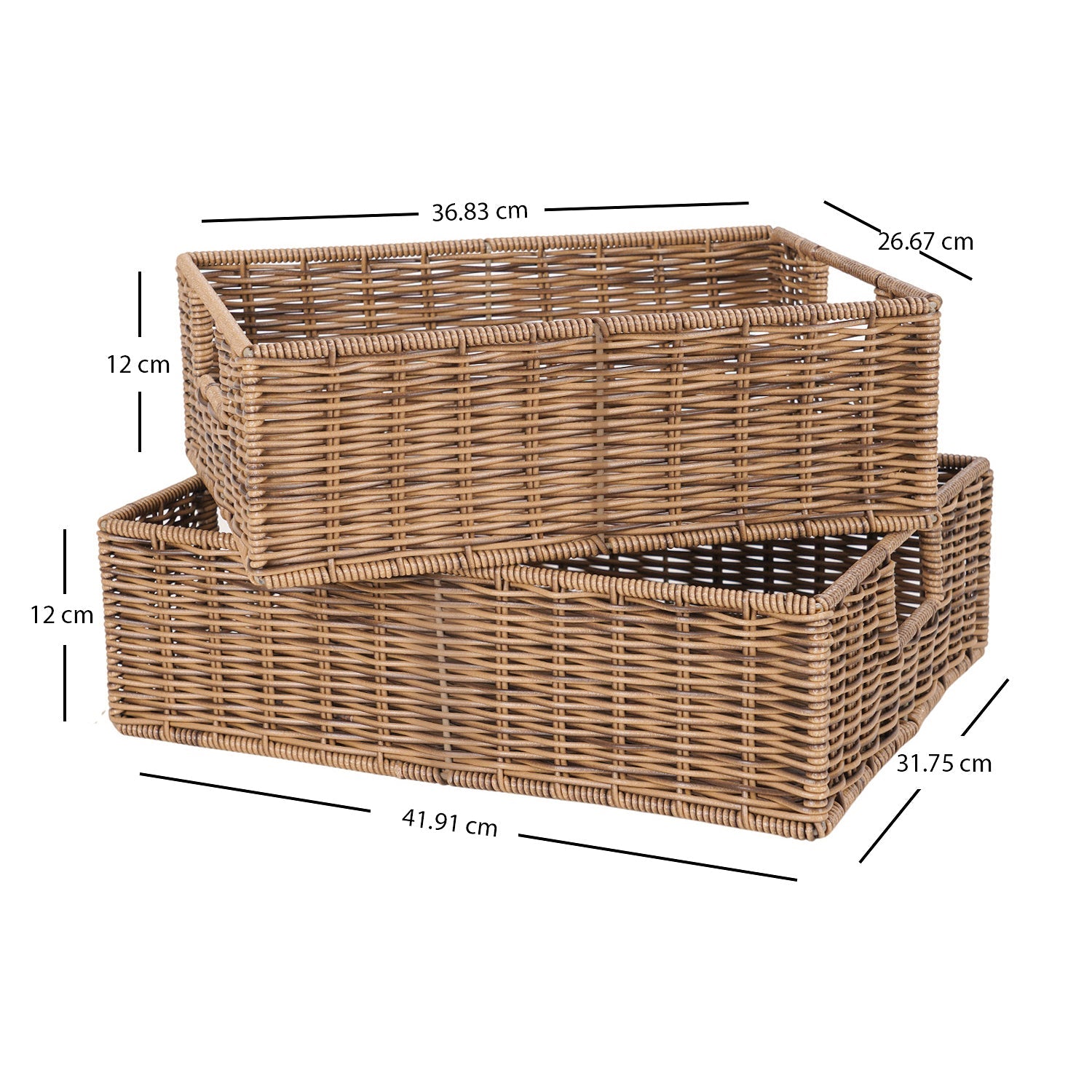 Set of 2: Big Natural Heather Wicker Baskets