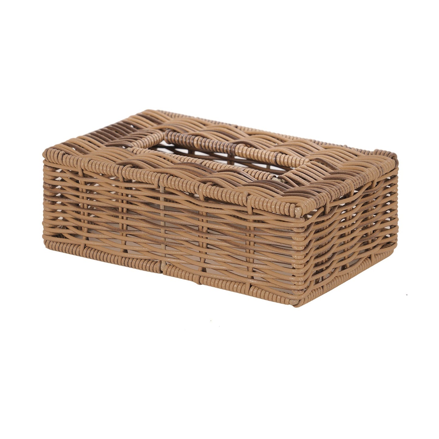 Light Brown Wicker Tissue Box Cover