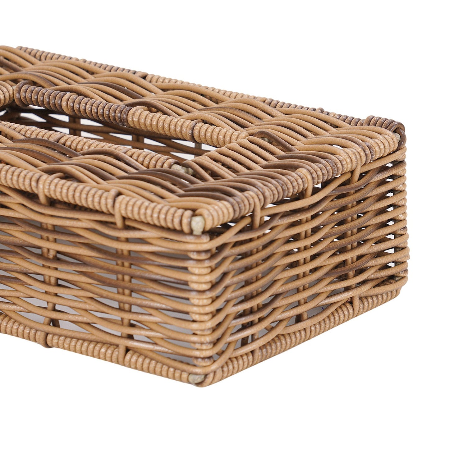 Light Brown Wicker Tissue Box Cover