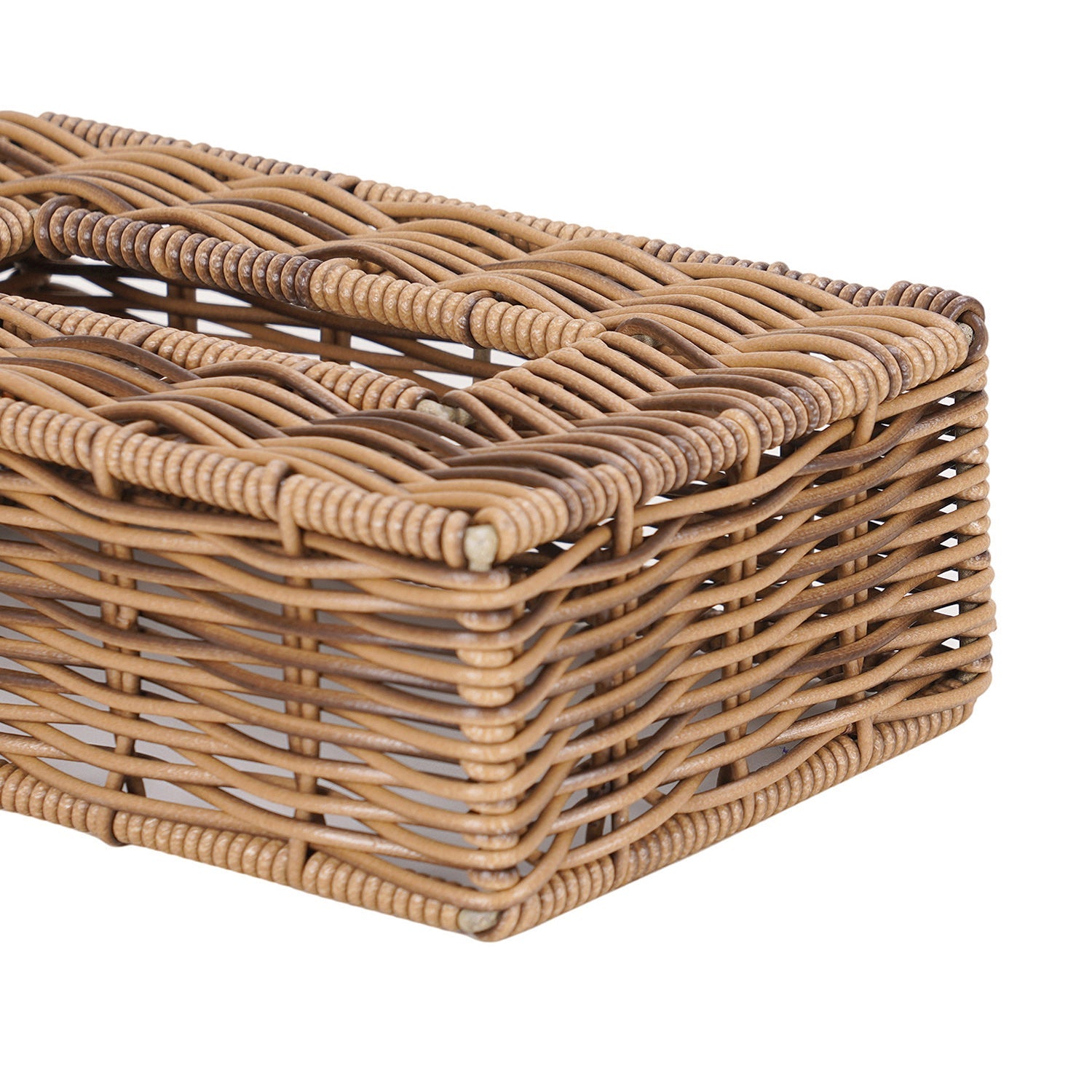 Light Brown Wicker Tissue Box Cover