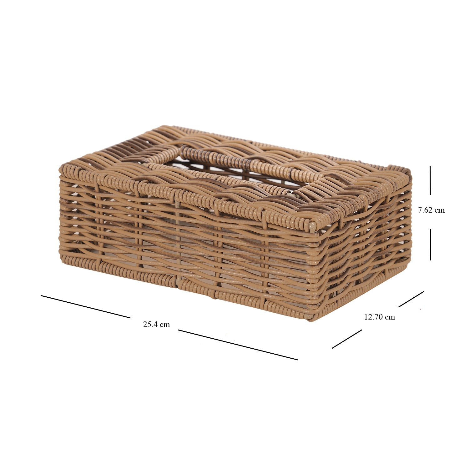 Light Brown Wicker Tissue Box Cover