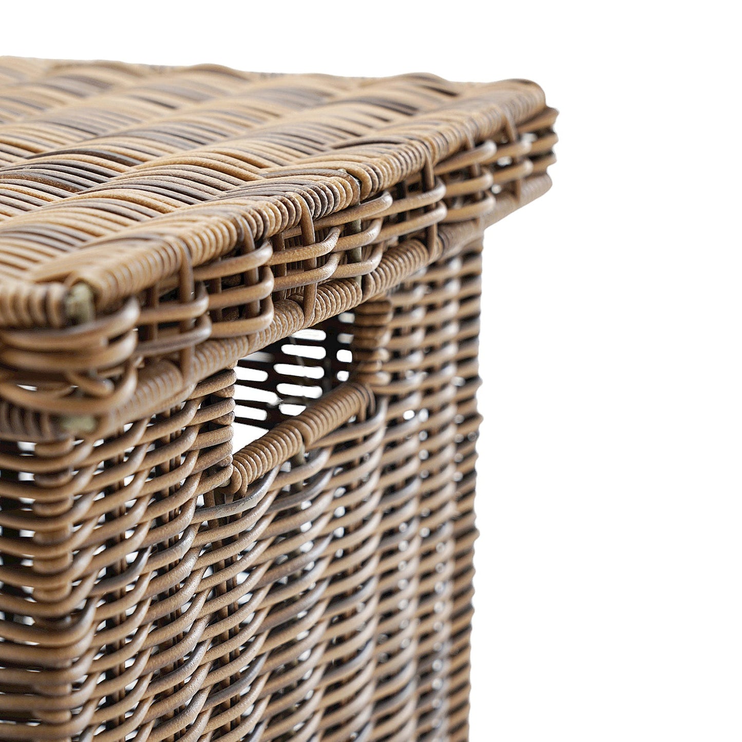 Light Brown Resin Wicker Multipurpose Storage Box With Lid