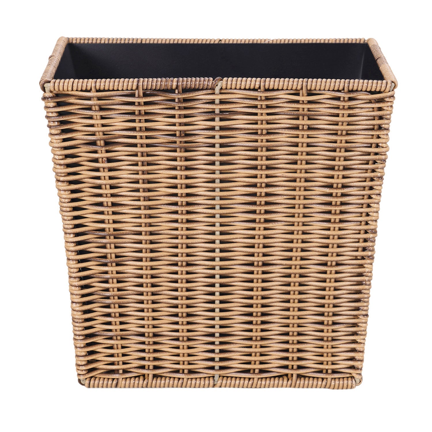 Light Brown Resin Wicker Tapered Utility Basket