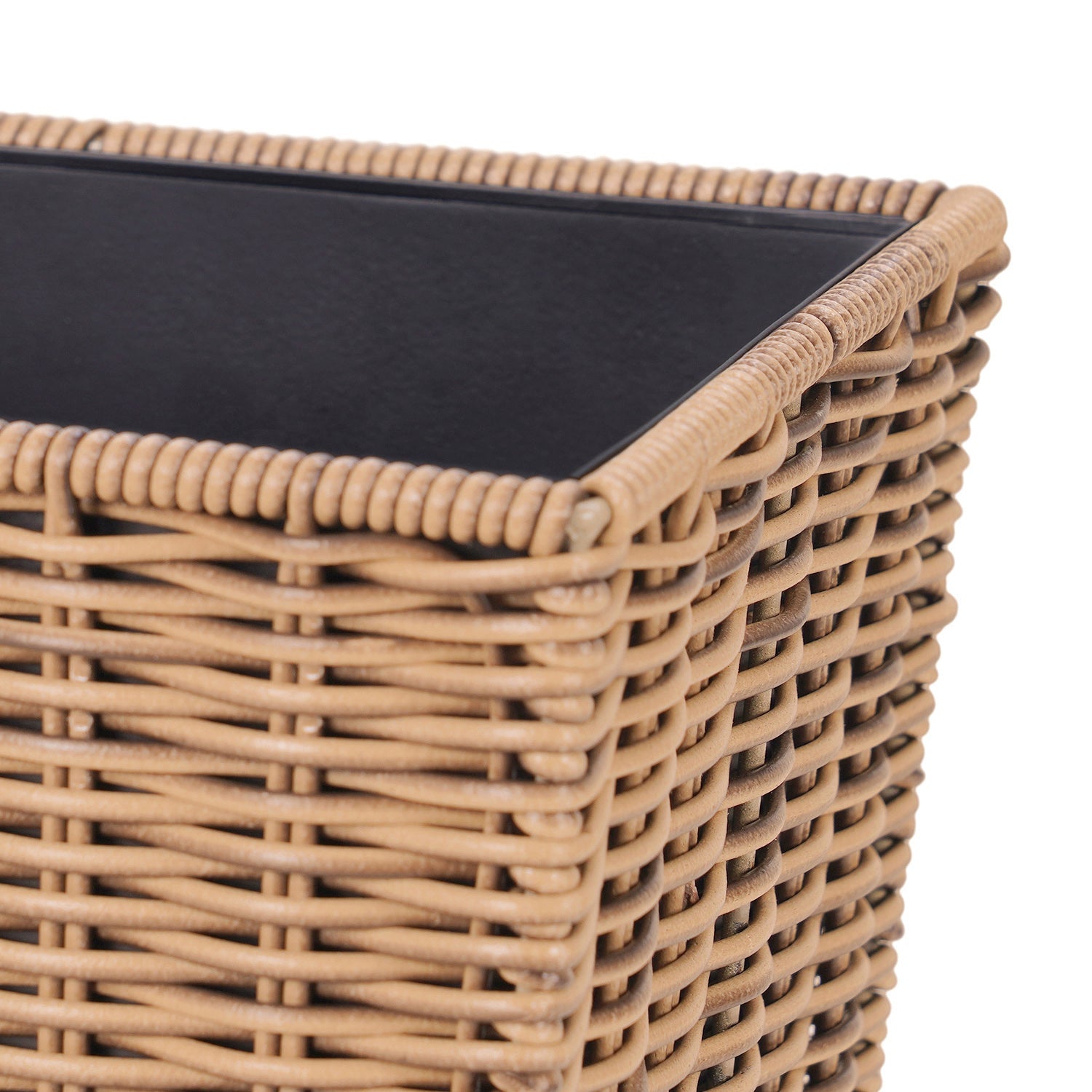 Light Brown Resin Wicker Tapered Utility Basket