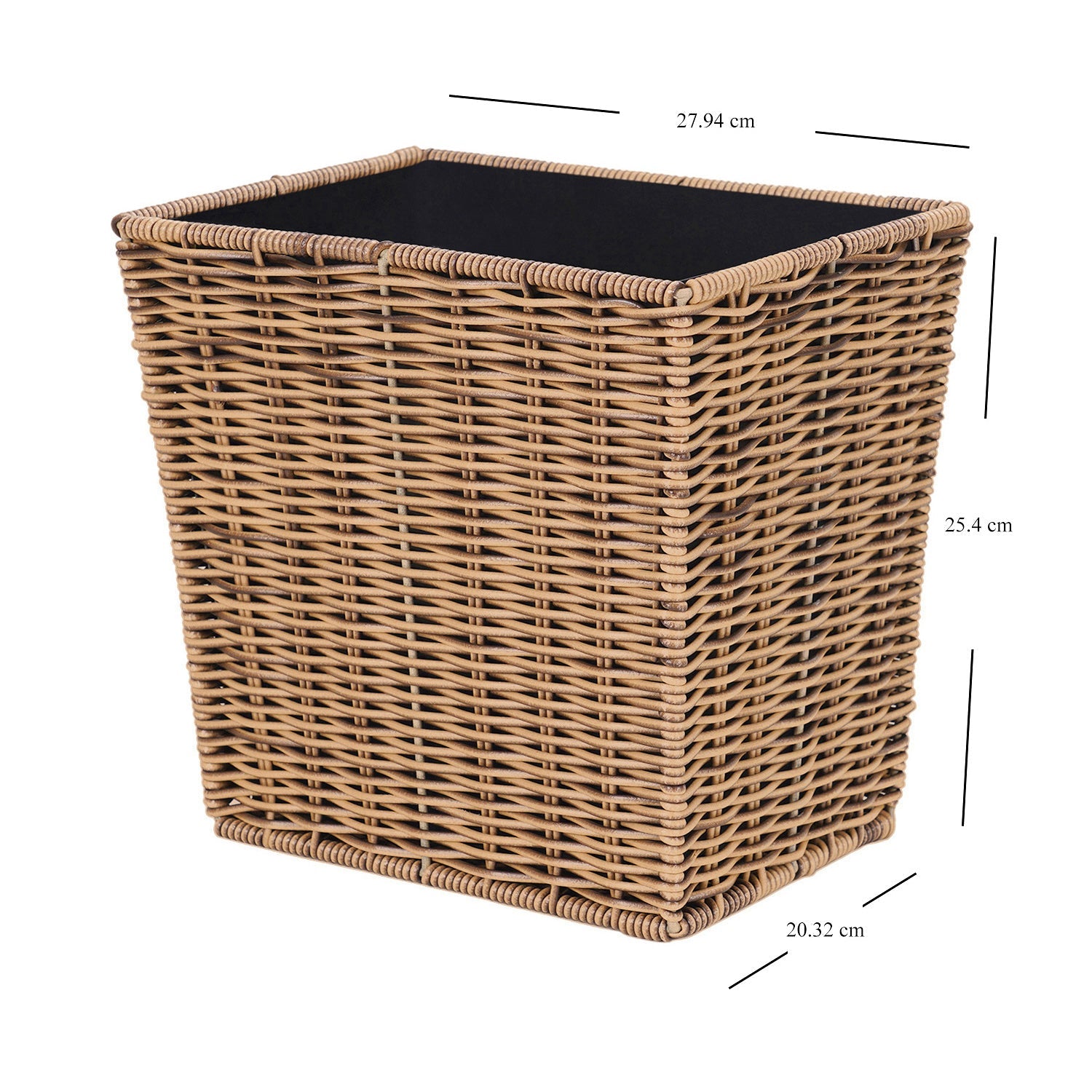 Light Brown Resin Wicker Tapered Utility Basket