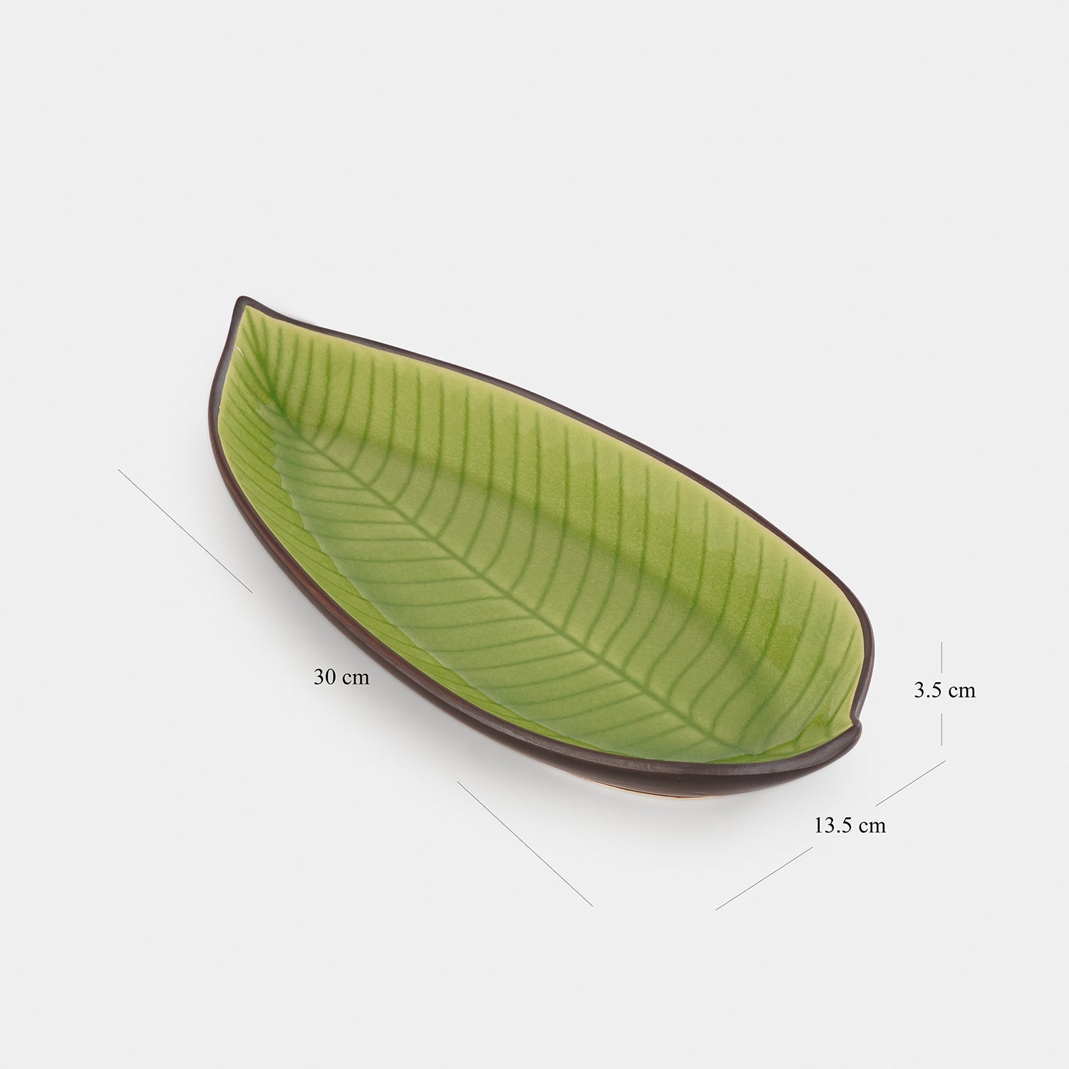 Dark Green Ceramic Leaf Platter