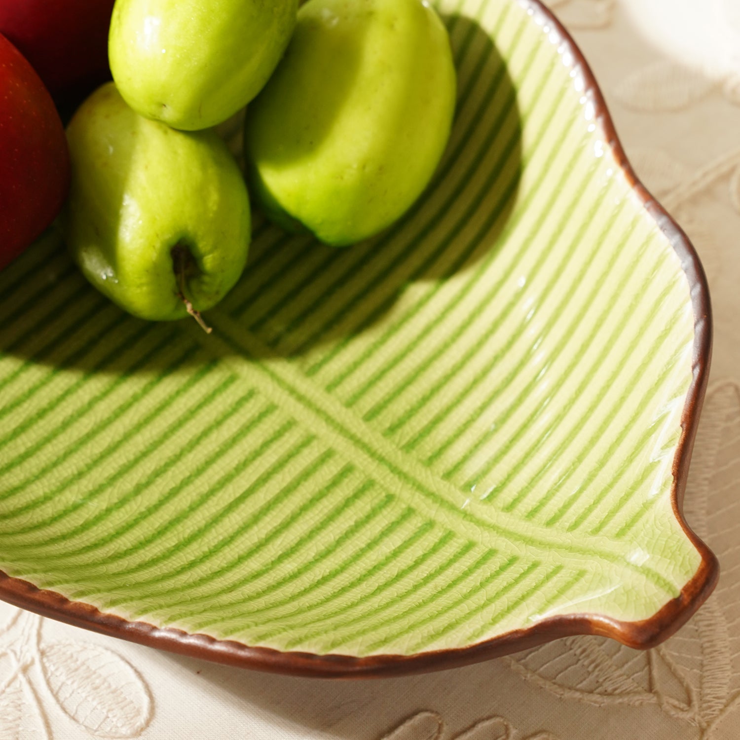 Light Green Ceramic Leaf Platter