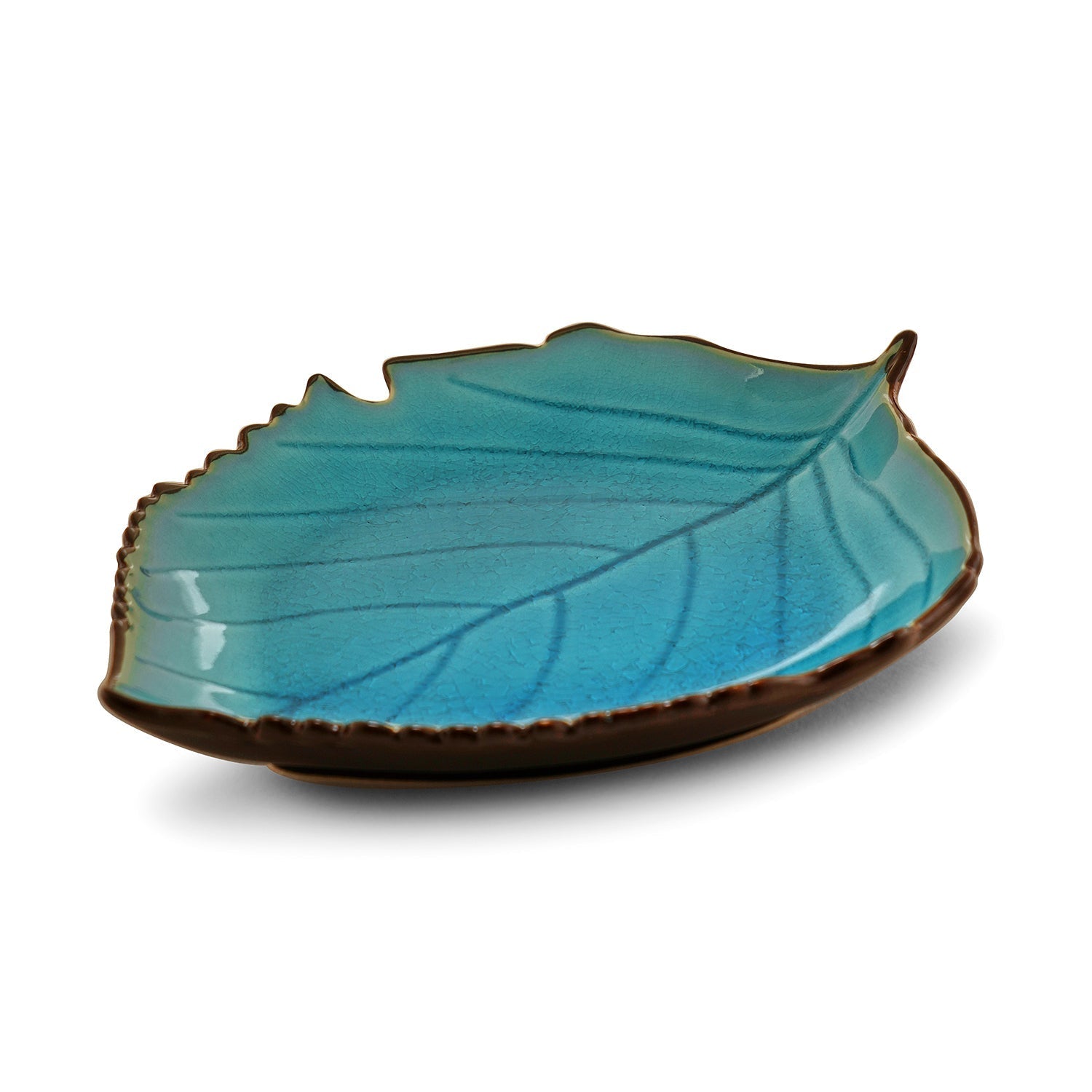 Light Blue Ceramic Leaf Plate