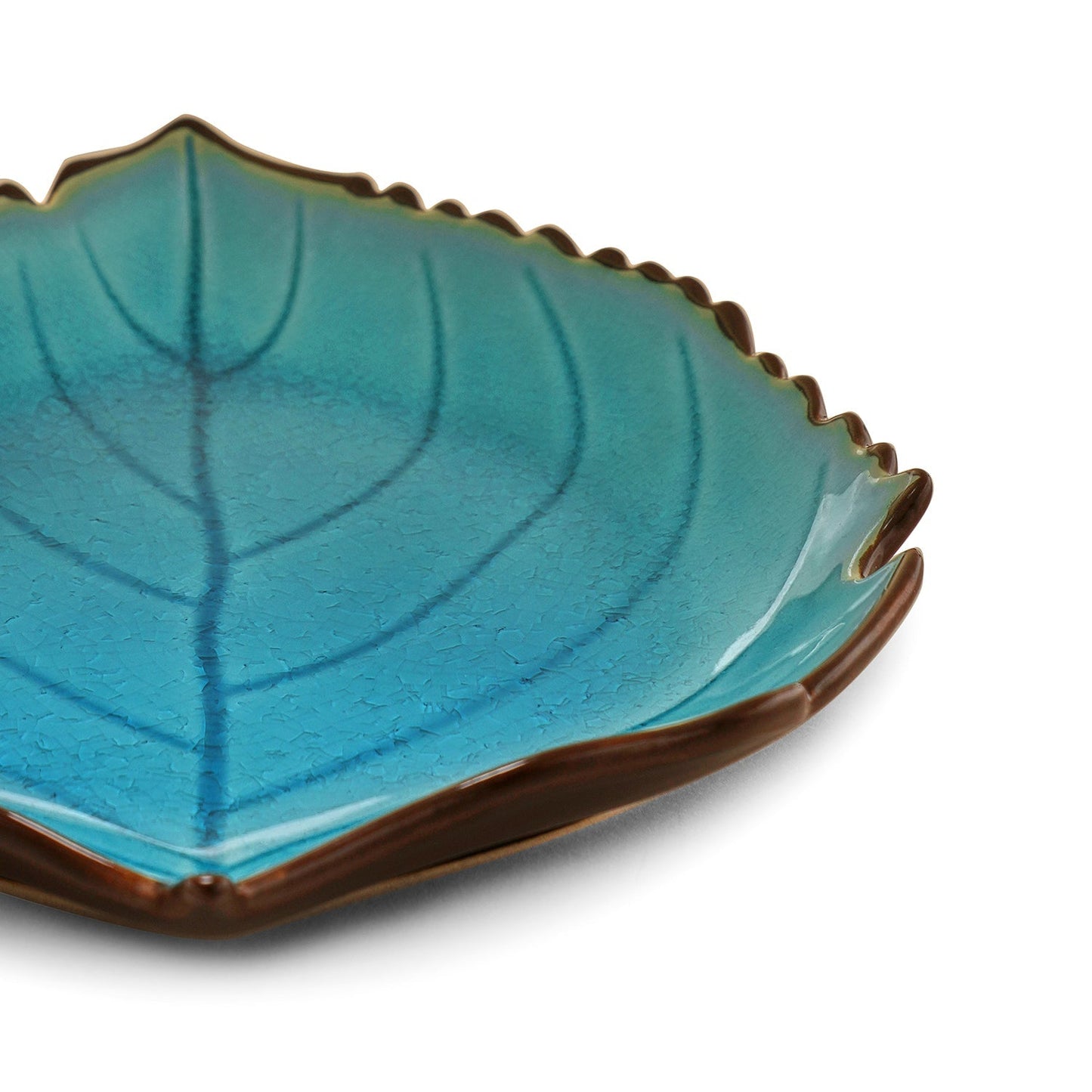 Light Blue Ceramic Leaf Plate
