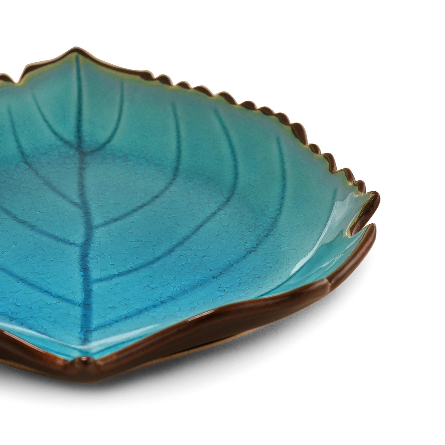 Light Blue Ceramic Leaf Plate