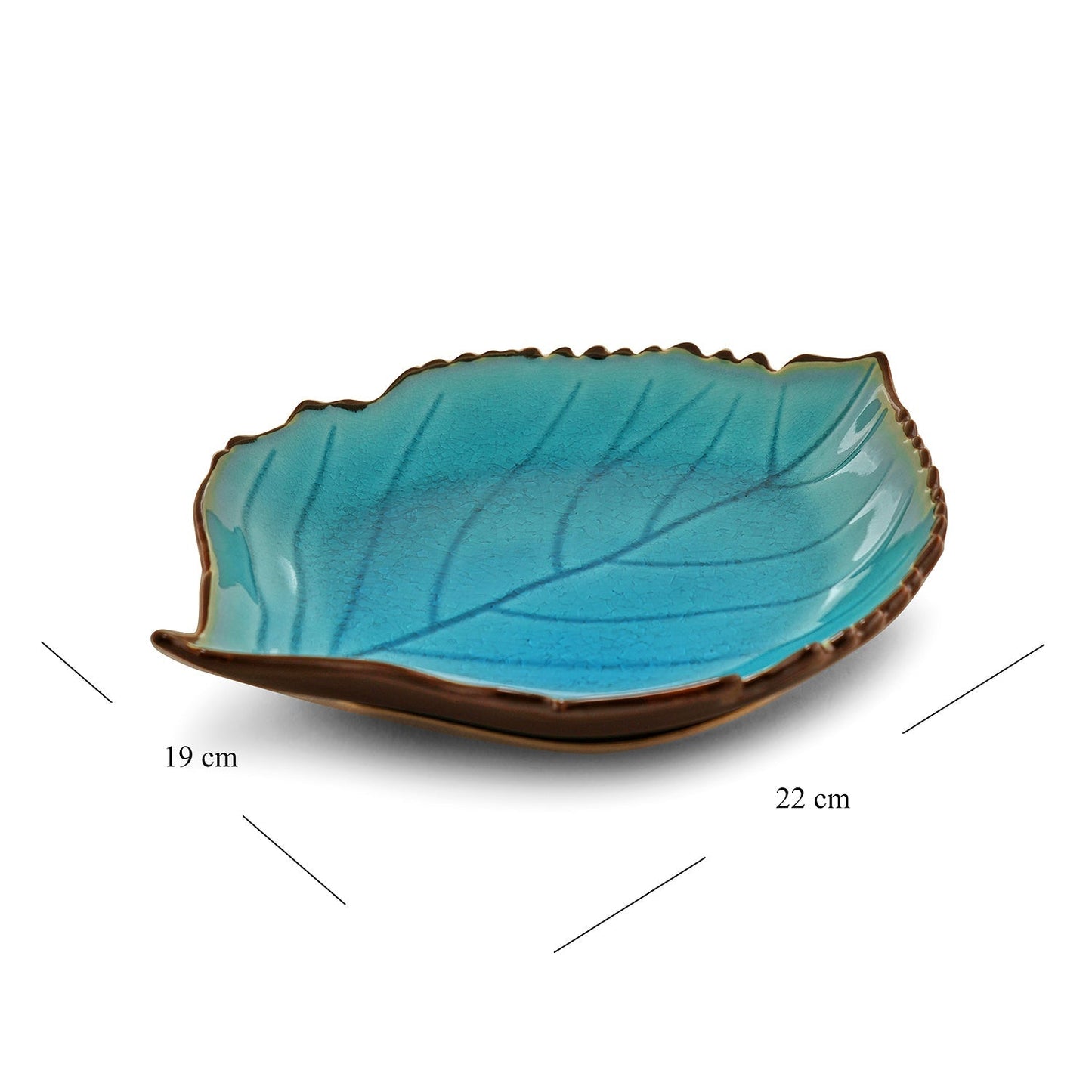 Light Blue Ceramic Leaf Plate