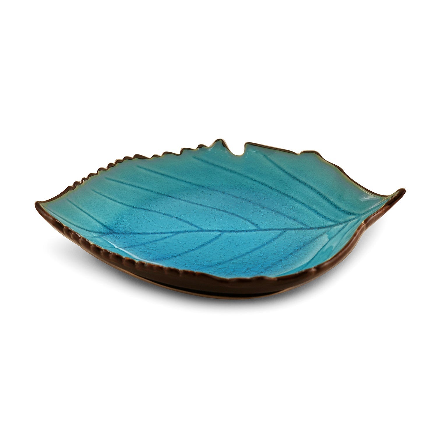 Light Blue Ceramic Leaf Plate