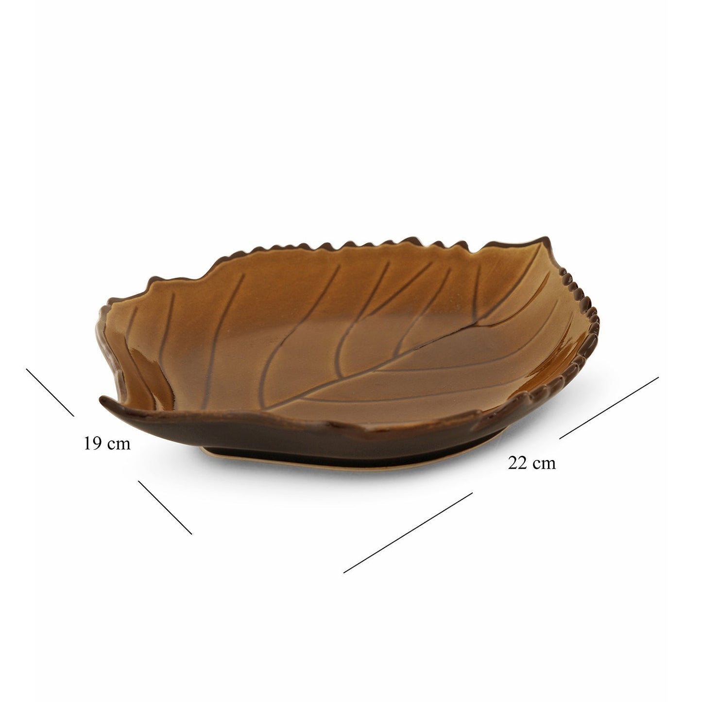 Dark Beige Ceramic Leaf Plate