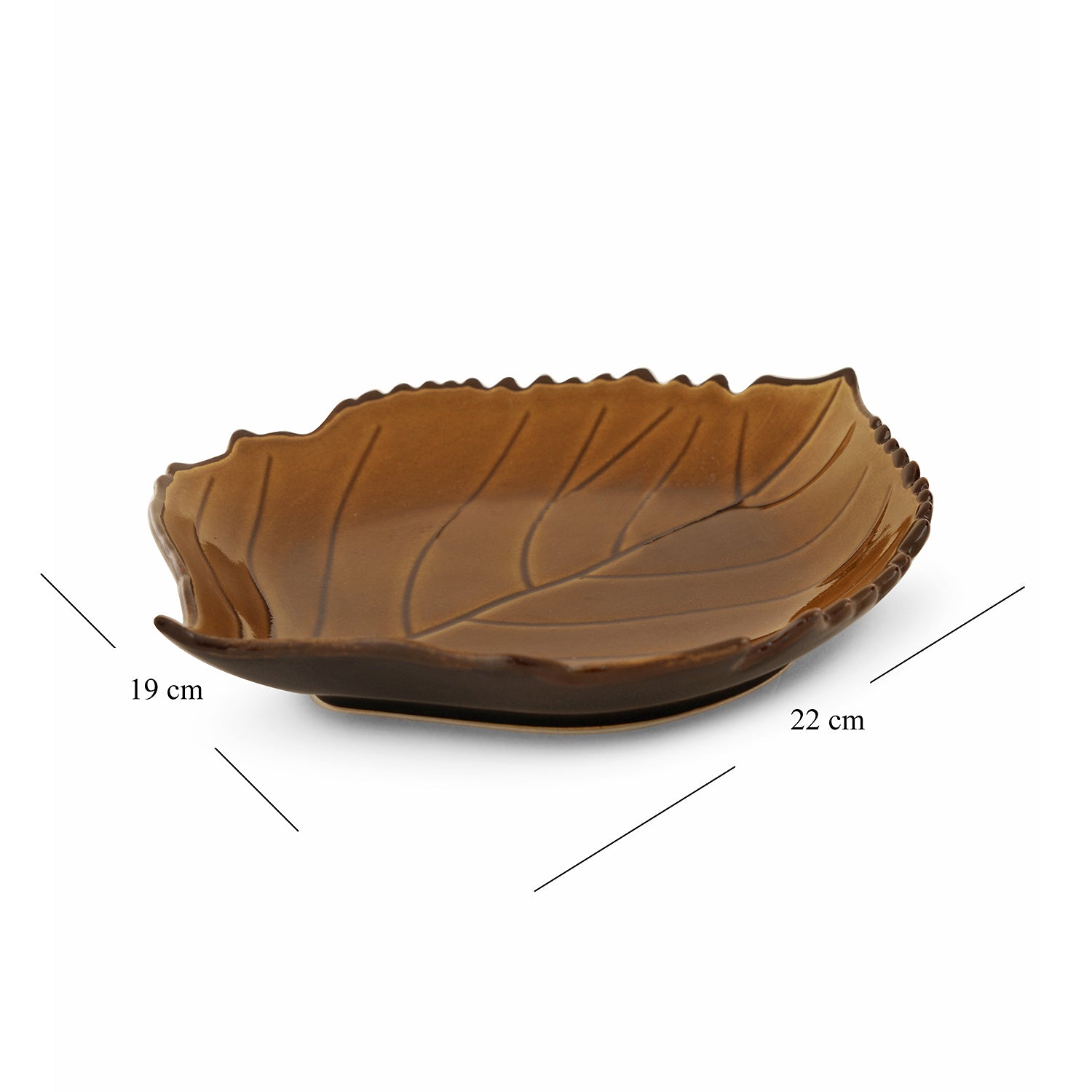 Dark Beige Ceramic Leaf Plate