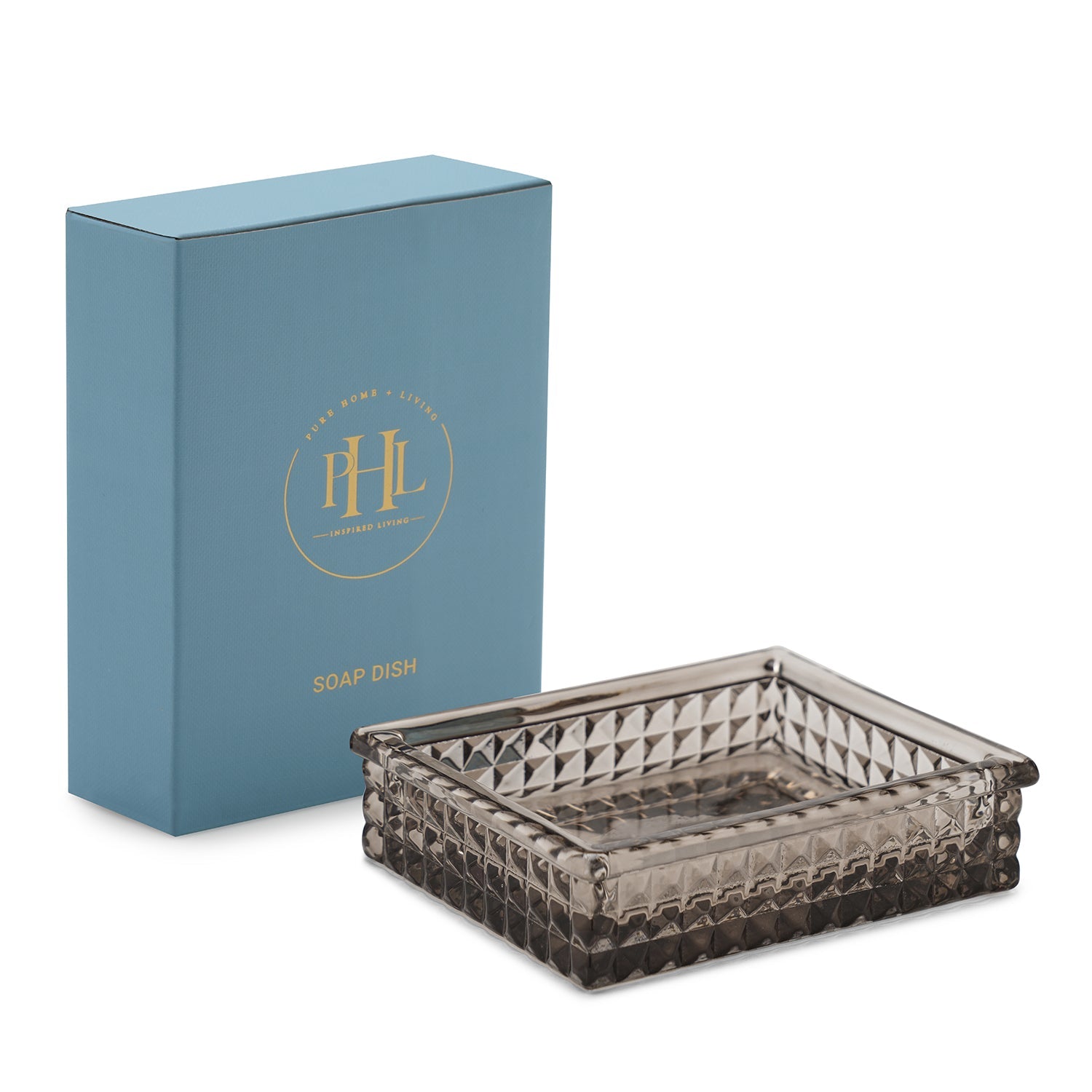 Brown Diamond Texture Glass Soap Dish