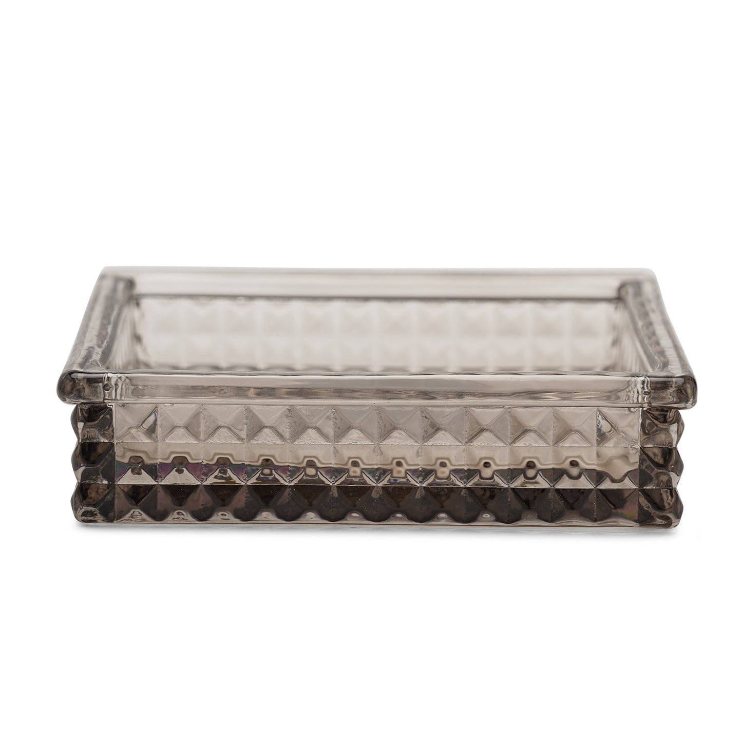 Brown Diamond Texture Glass Soap Dish